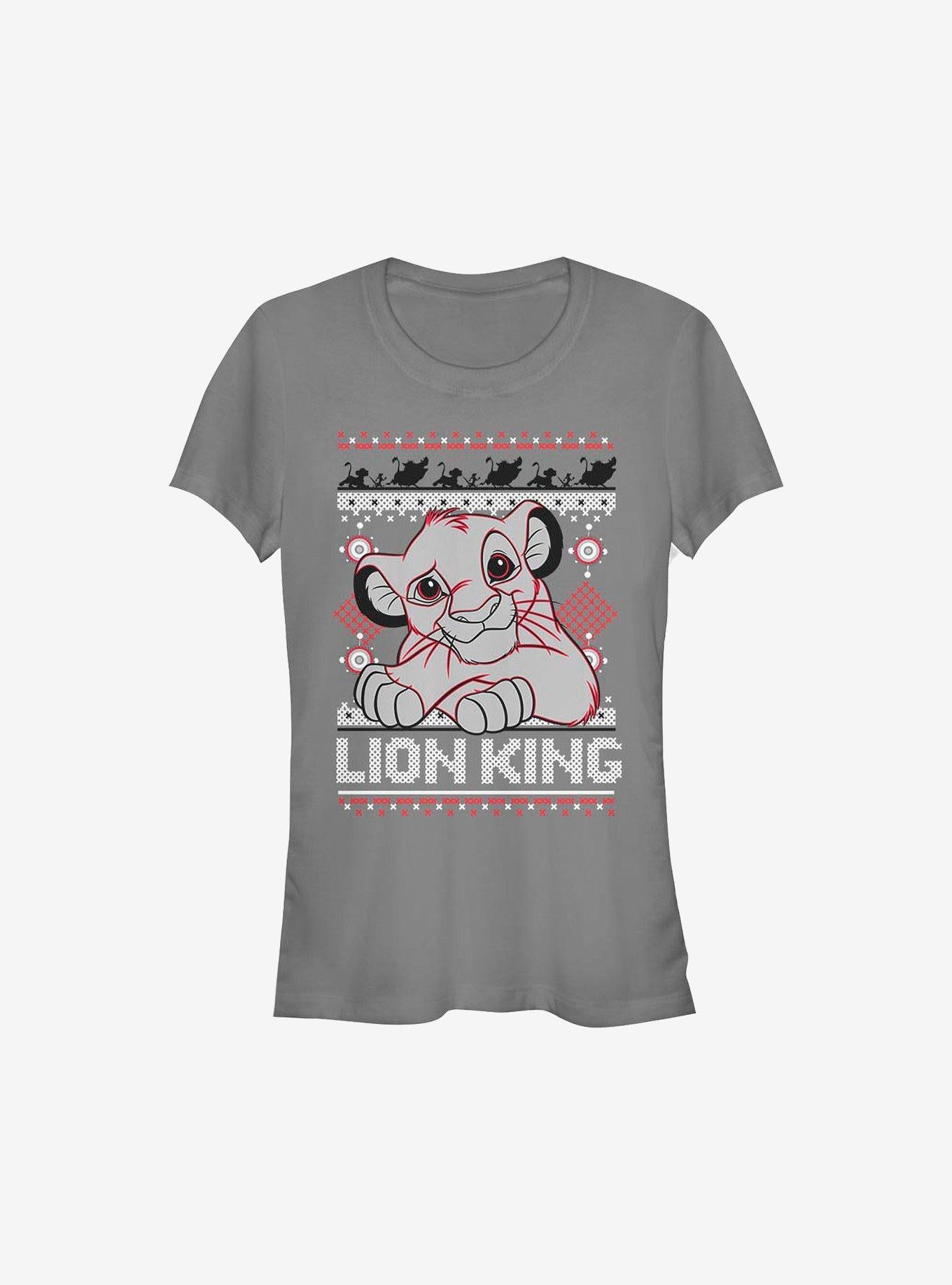 Disney The Lion King Simba Christmas Pattern Girls T-Shirt T-Shirt | Aesthetic Graphic | Perfect For Daily Wear