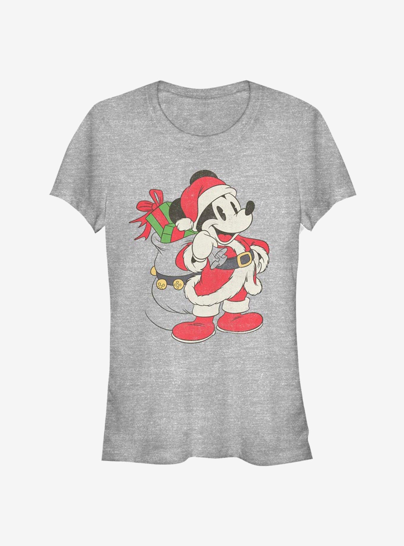 Disney Mickey Mouse Christmas Santa Classic Girls T-Shirt T-Shirt | High-Quality Print | Perfect For Daily Wear