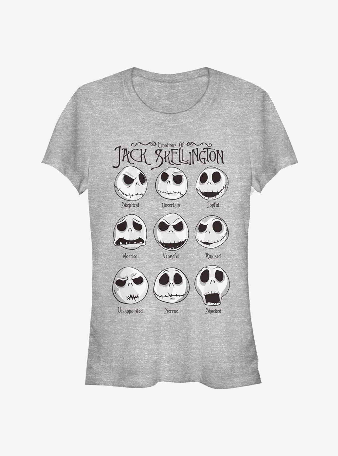 Disney The Nightmare Before Christmas The Emotions Of Jack Skellington Classic Girls T-shirt | Trendy Graphic Tee | Casual Unisex T-shirt