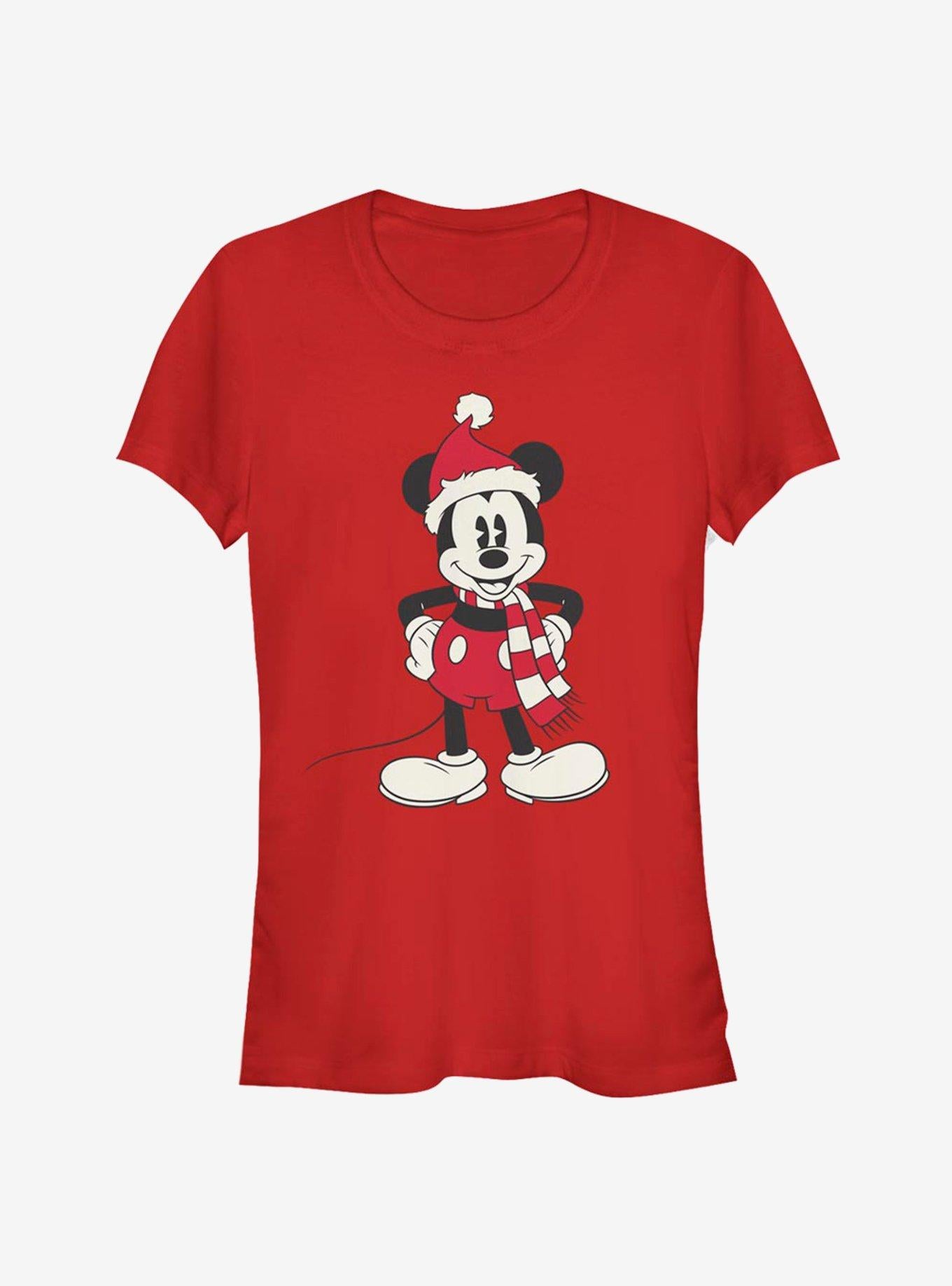 Disney Mickey Mouse Christmas Santa Hat Classic Girls T-Shirt T-Shirt | Trending Design | Top Pick For Fans