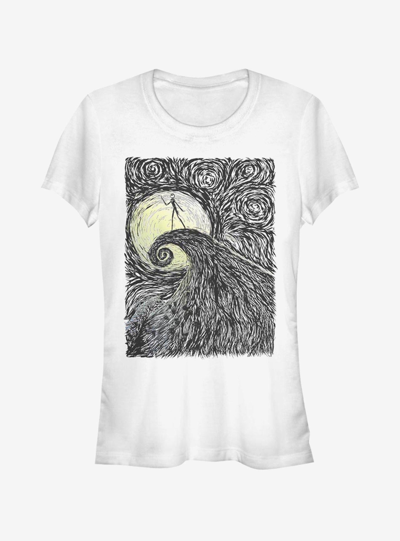 Disney The Nightmare Before Christmas Spiral HIll Painting Classic Girls T-Shirt T-Shirt | Exclusive Edition | Perfect For Daily Wear