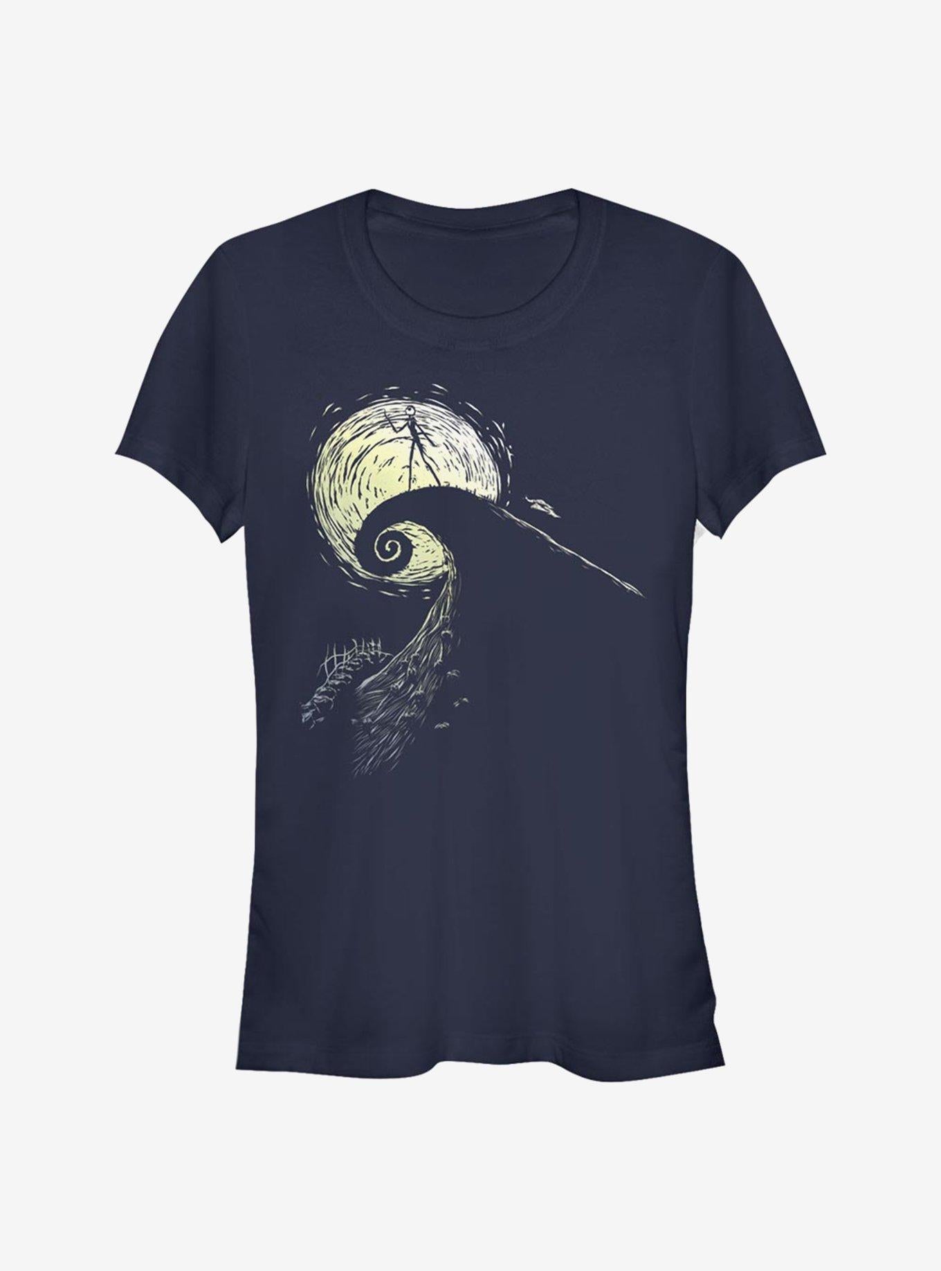 Disney The Nightmare Before Christmas Spiral Hill Jack Girls T-Shirt T-Shirt | Aesthetic Graphic | Must-Have Style