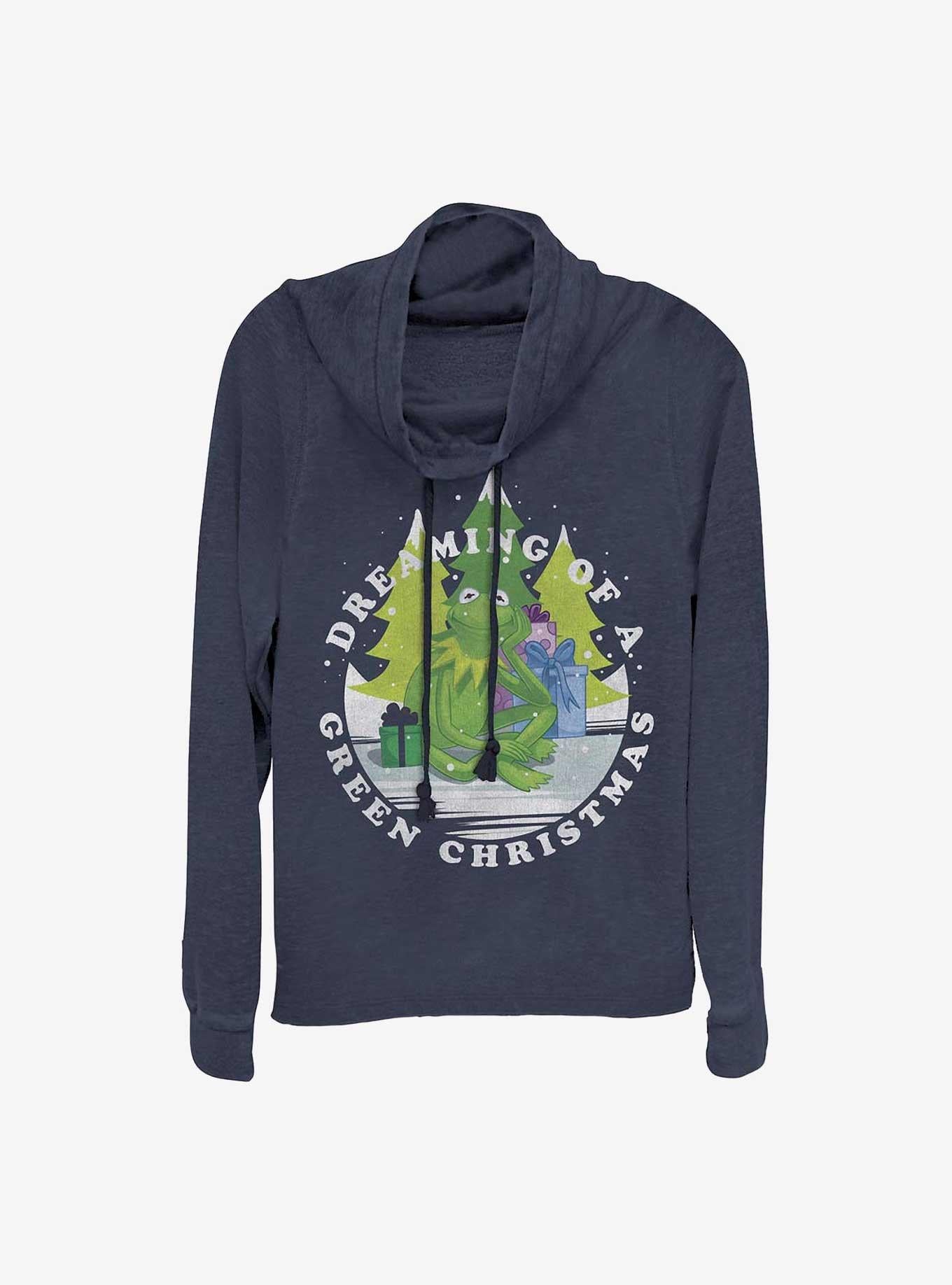 Disney The Muppets Dreaming Of Green Christmas Cowlneck Long-Sleeve Girls T-Shirt T-Shirt | Trending Design | Great Gift Idea