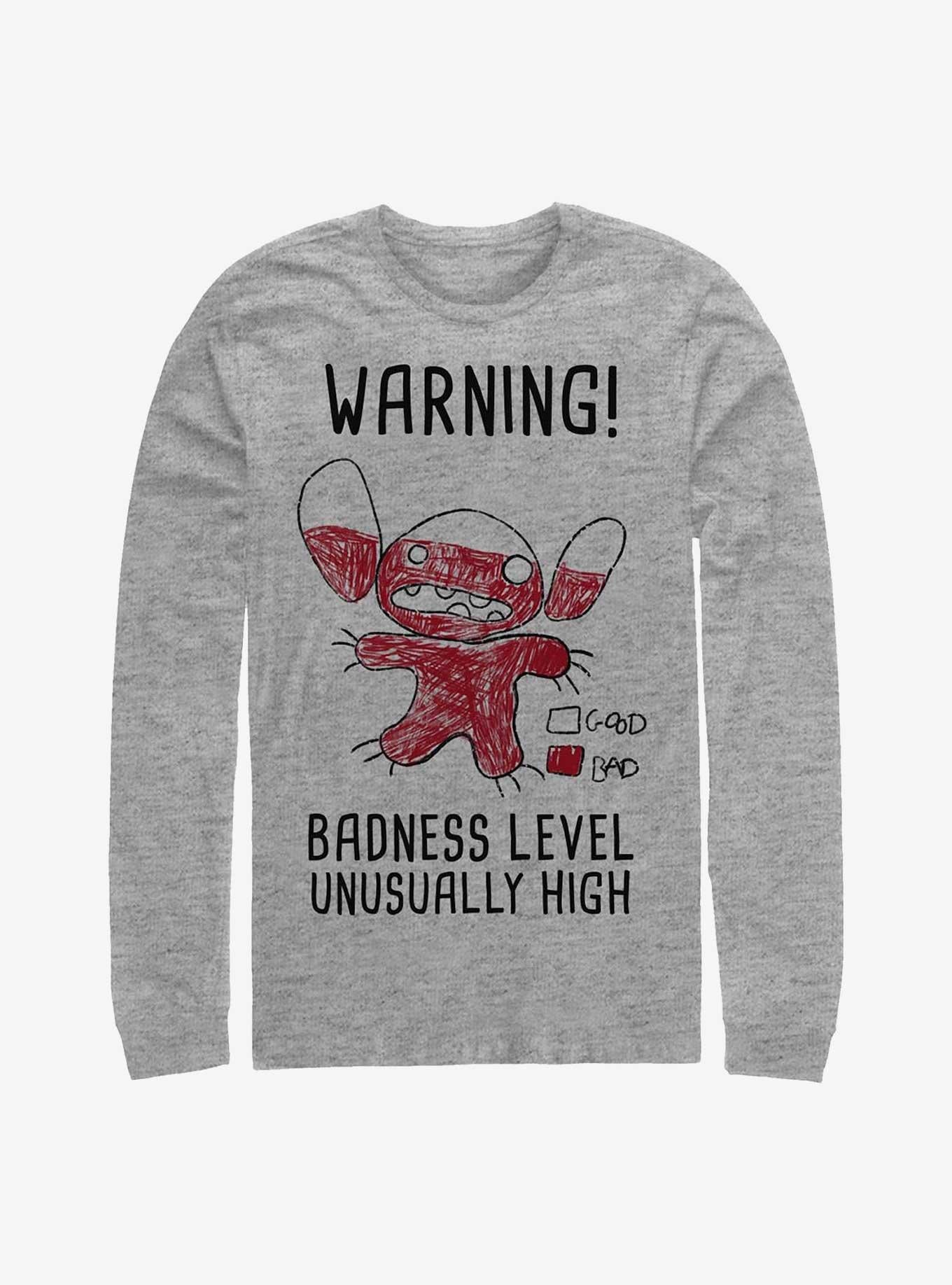 Disney Lilo Stitch Warning Drawing Sitch Long-Sleeve T-Shirt T-Shirt | Trending Streetwear Style | Top Pick For Fans