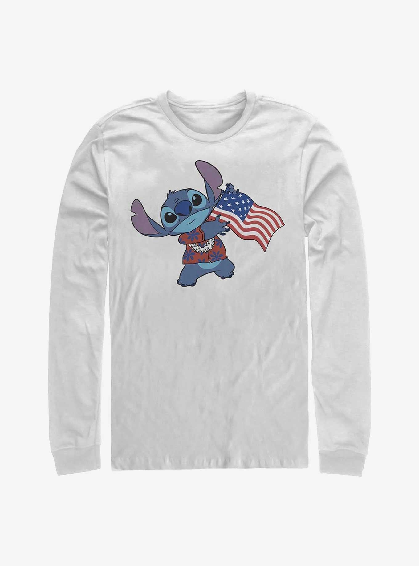 Disney Lilo Stitch Tropic Stitch Flag Long-Sleeve T-Shirt T-Shirt | Best-Selling Design | Trending Now