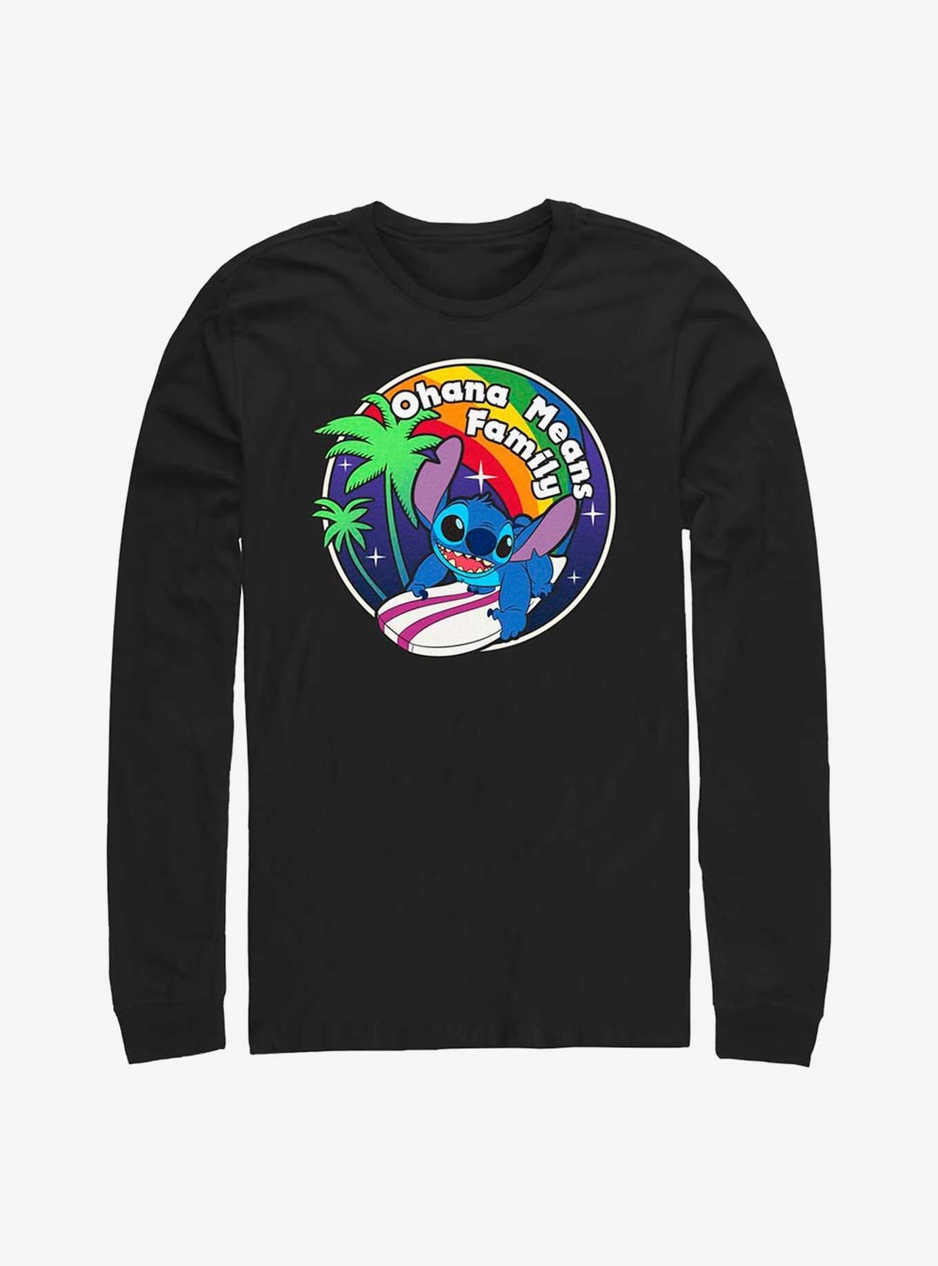 Disney Lilo Stitch Rainbow Ohana Long Sleeve T-Shirt T-Shirt | Vintage Graphic Vibe | Top Pick For Fans