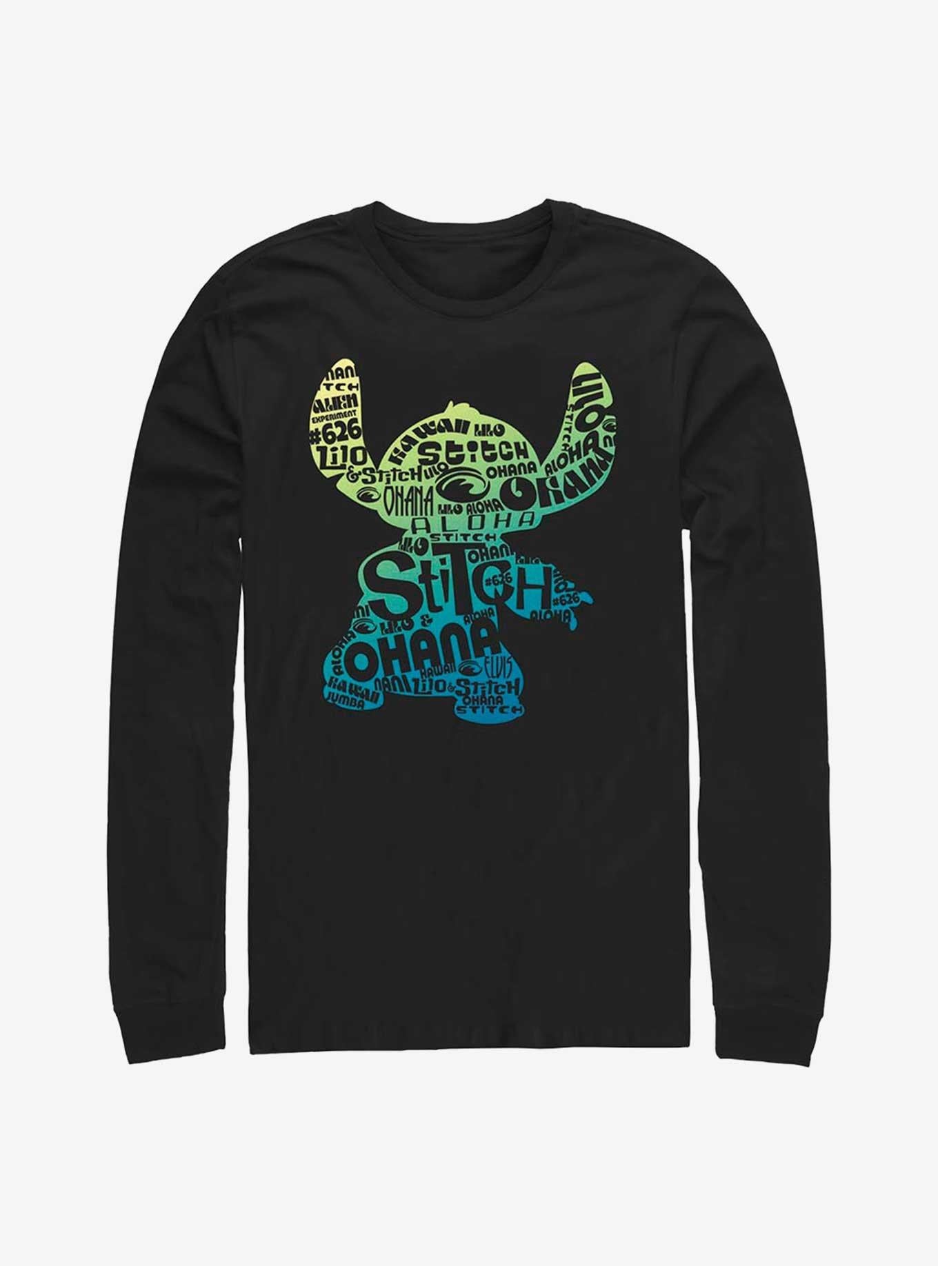 Disney Lilo Stitch Text Fill Long Sleeve T-Shirt T-Shirt | Bold Graphic Edition | Top Pick For Fans