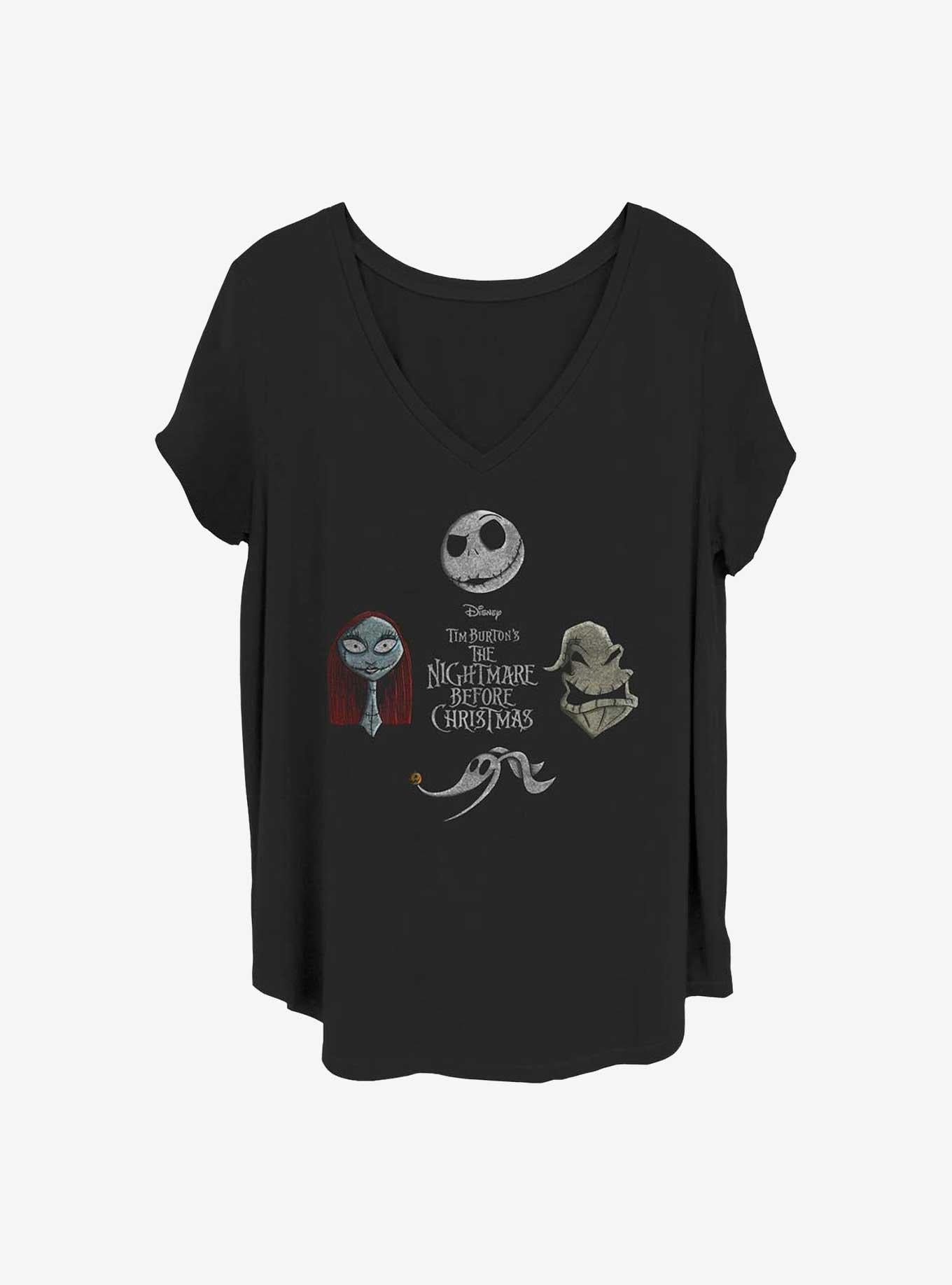 Disney The Nightmare Before Christmas Heads Up Girls T-Shirt Plus Size T-Shirt | Best-Selling Artwork | Perfect For Daily Wear
