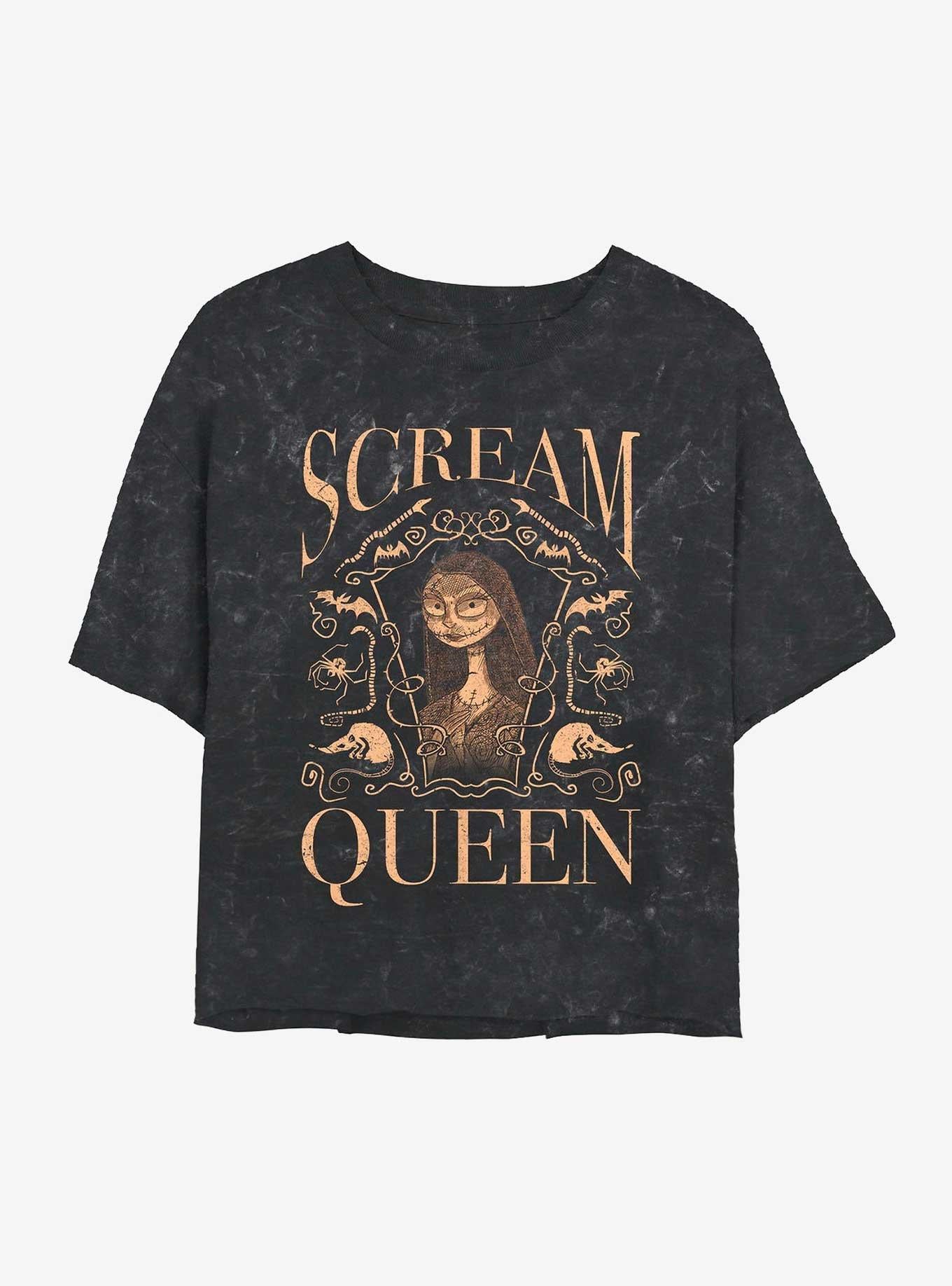 Disney The Nightmare Before Christmas Sally Scream Queen Mineral Wash Crop Girls T-Shirt T-Shirt | Premium Graphic | Trending Now
