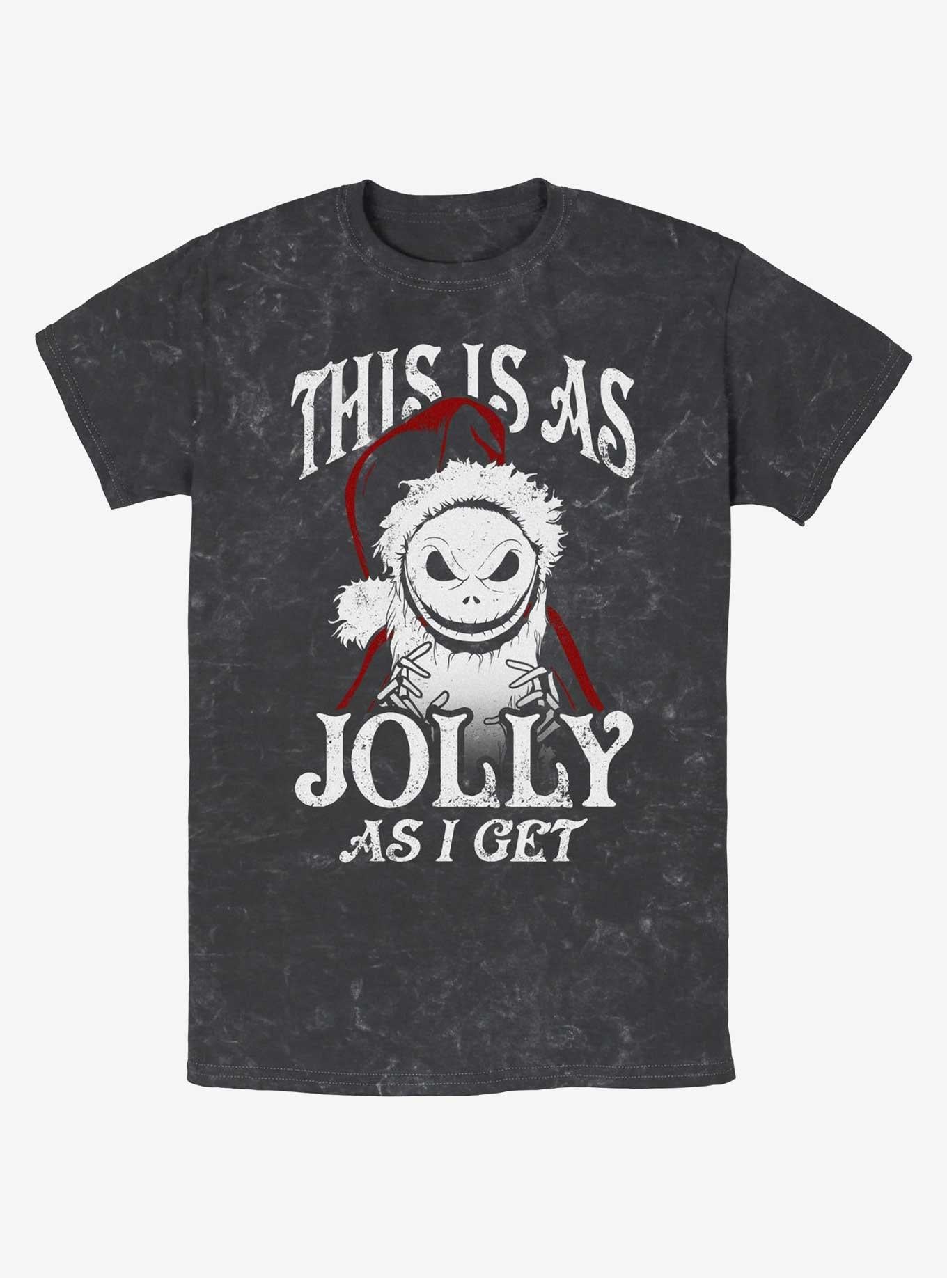Disney The Nightmare Before Christmas Jolly Santa Jack Mineral Wash T-Shirt T-Shirt | High-Quality Print | Must-Have Style