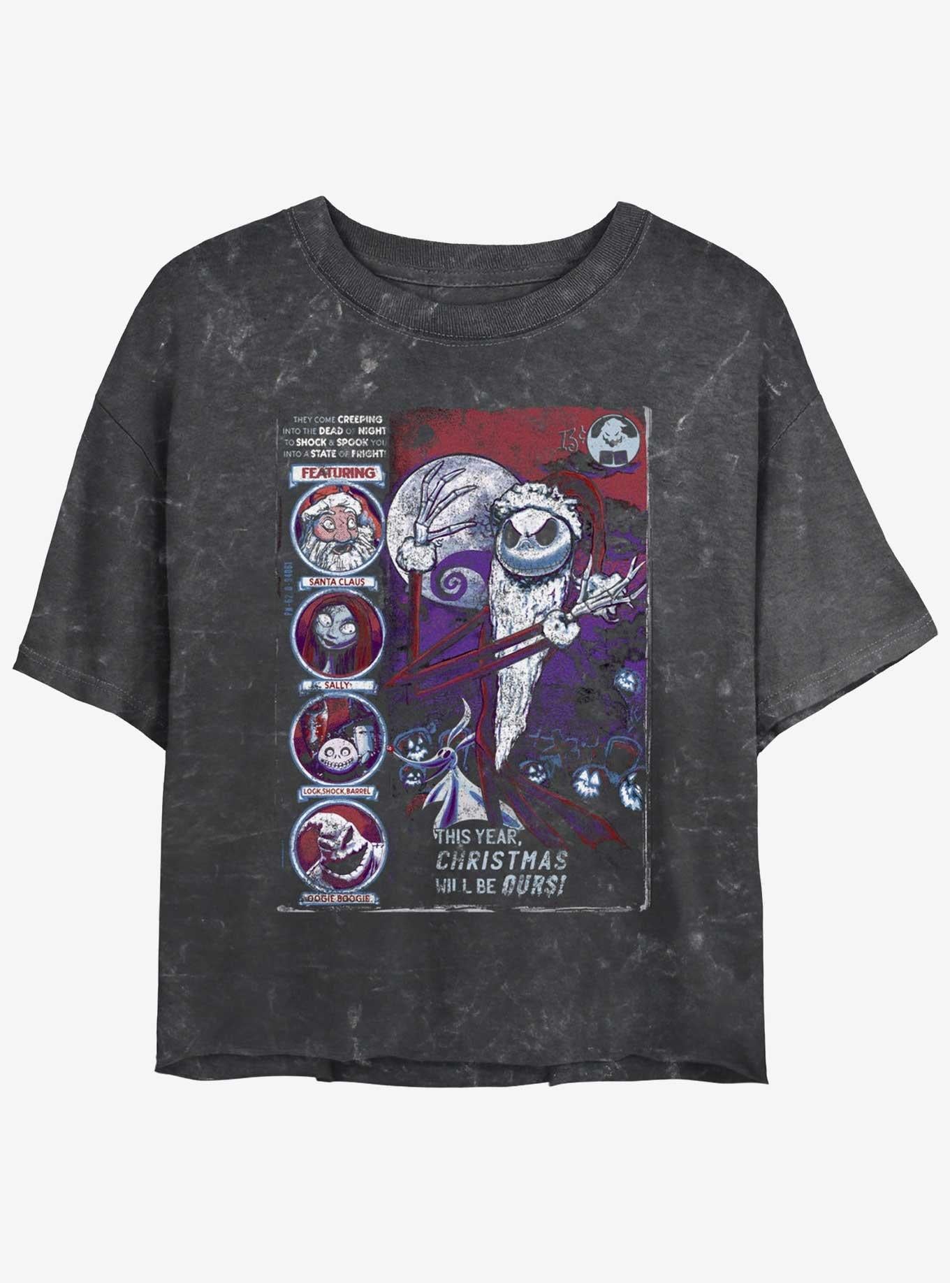 Disney The Nightmare Before Christmas First Nightmare Mineral Wash Girls Crop T-Shirt T-Shirt | Streetwear Vibe | Must-Have Style