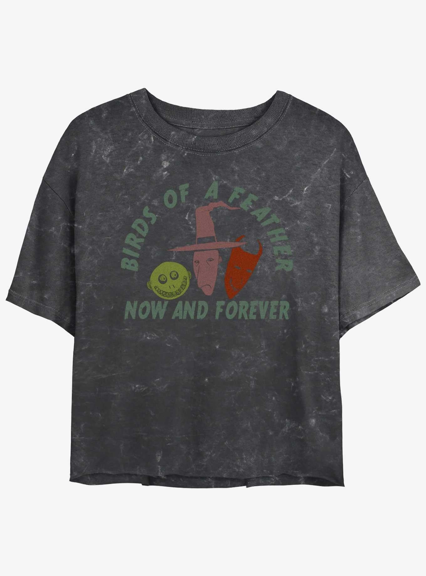 Disney The Nightmare Before Christmas Now and Forever Lock Shock Barrel Mineral Wash Girls Crop T-Shirt T-Shirt | Exclusive Edition | Top Pick For Fans