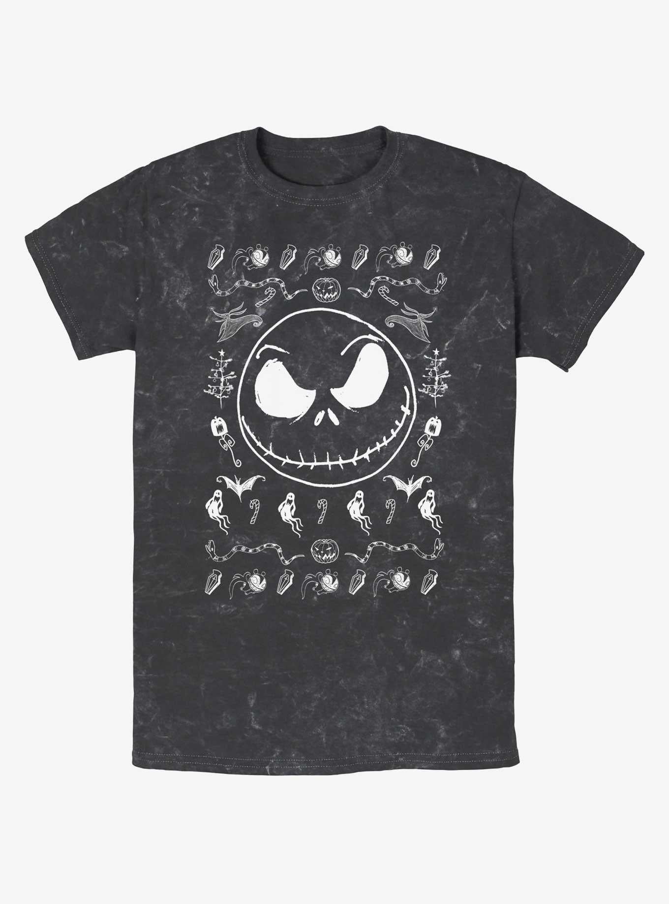 Disney The Nightmare Before Christmas Jack Spooky Icons Mineral Wash T-Shirt T-Shirt | High-Quality Print | Trending Now