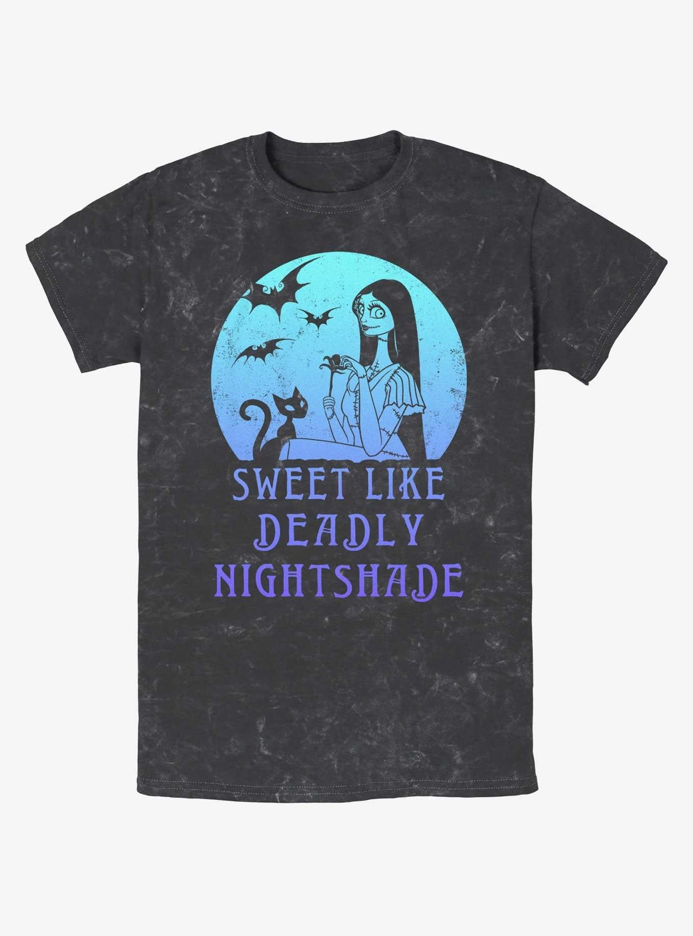 Disney The Nightmare Before Christmas Sally Sweet Like Deadly Nightshade Mineral Wash T-shirt | Trendy Graphic Tee | Casual Unisex T-shirt