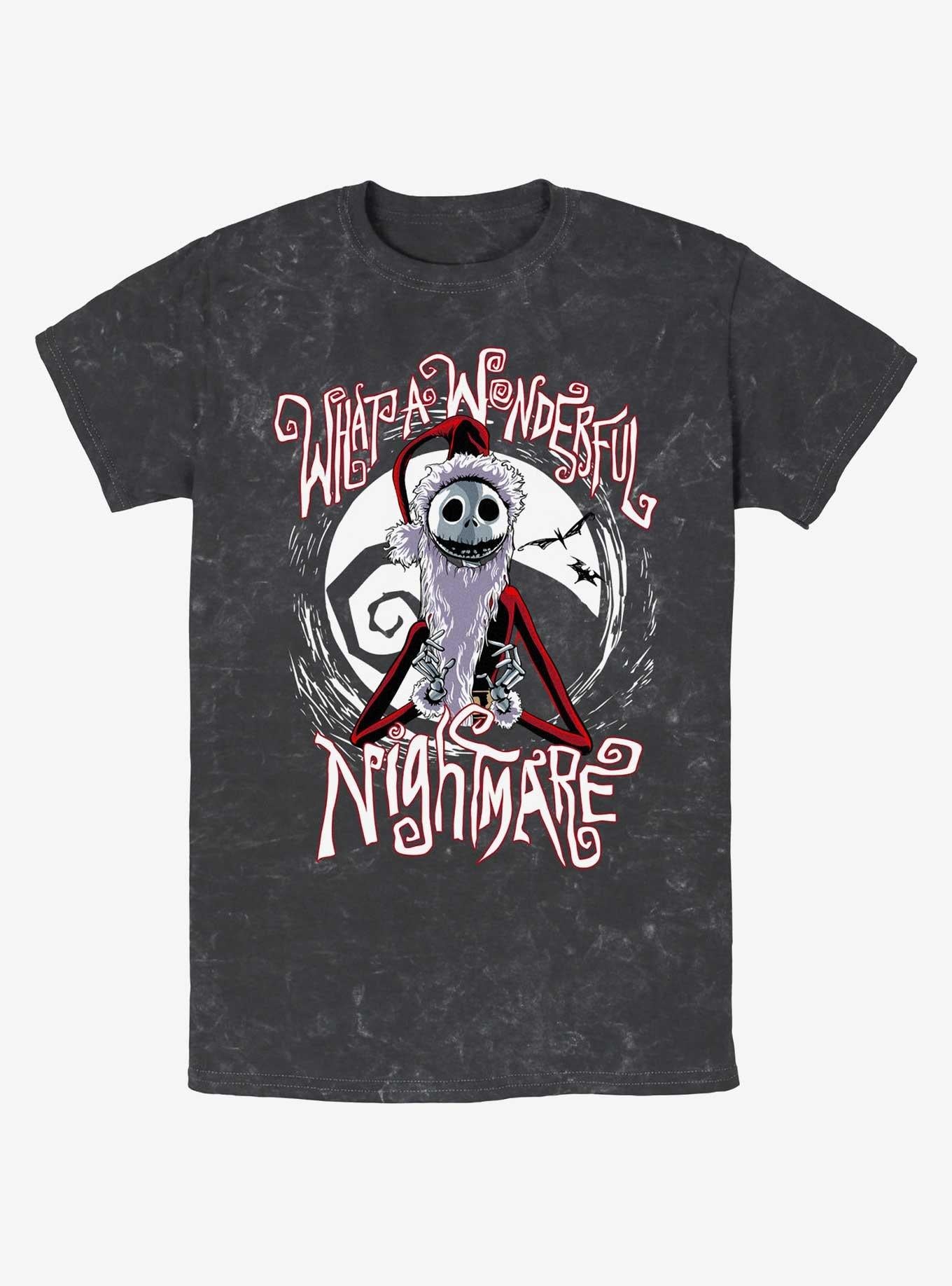 Disney The Nightmare Before Christmas Santa Jack Wonderful Nightmare Mineral Wash T-Shirt T-Shirt | Best-Selling Artwork | Must-Have Style