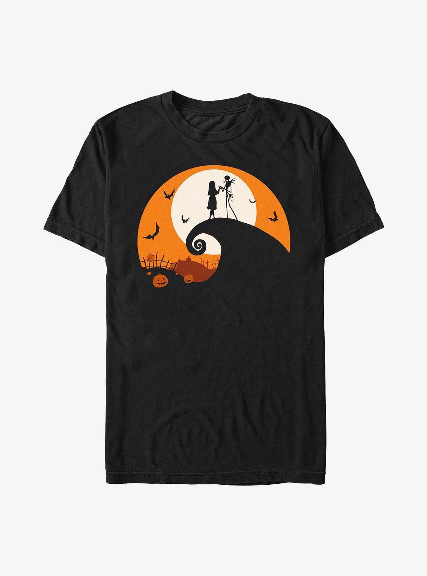 Disney The Nightmare Before Christmas Jack And Sally Haunt Hill T-shirt | Trendy Graphic Tee | Casual Unisex T-shirt