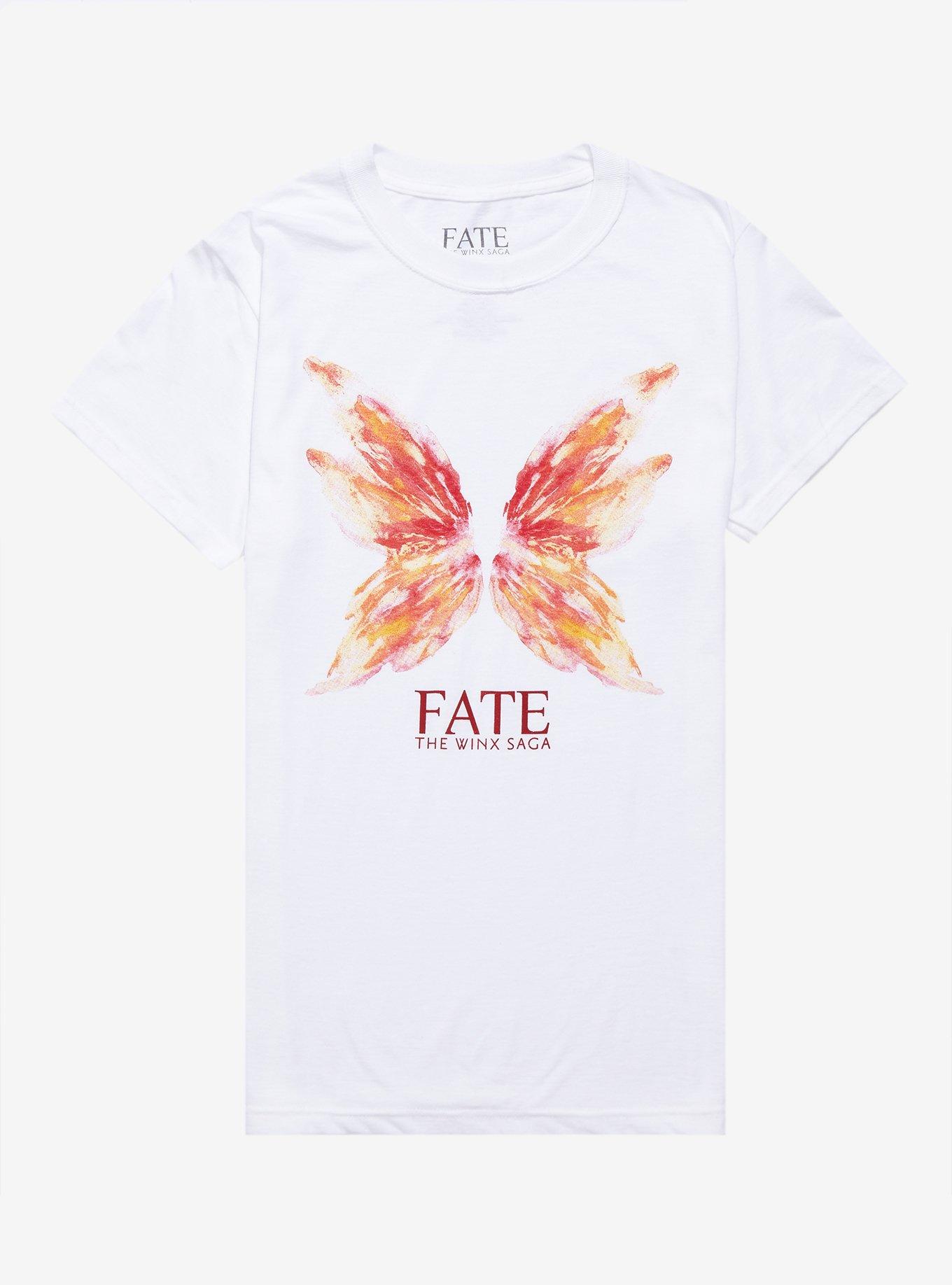 Fate The Winx Saga Fire Fairy Wings Boyfriend Fit Girls T-Shirt T-Shirt | Exclusive Art Design | Must-Have Style