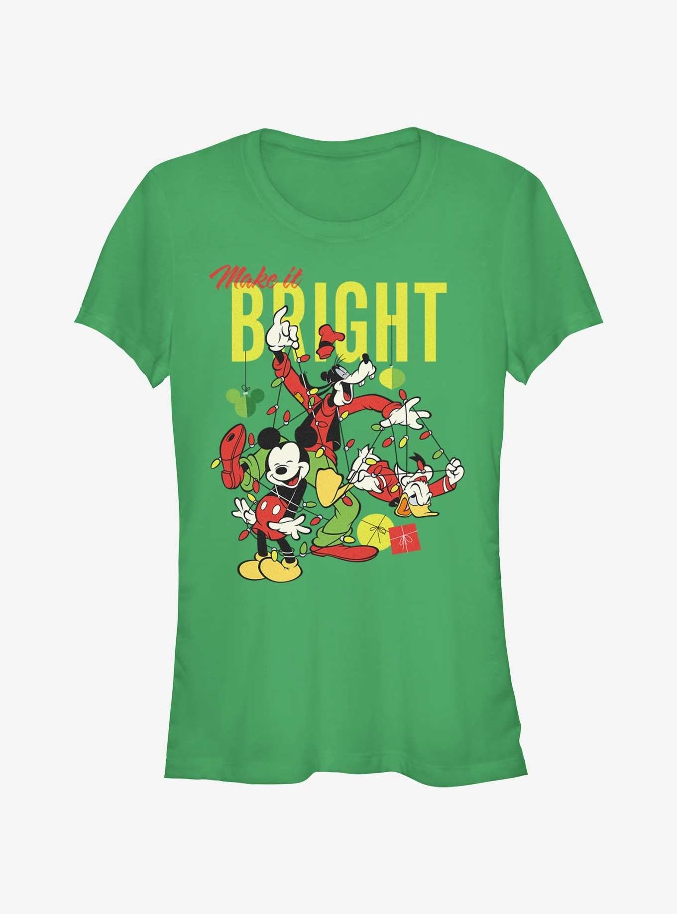 Disney Mickey Mouse Bright Christmas Mickey Goofy and Donald Girls T-Shirt T-Shirt | Streetwear Vibe | Must-Have Style
