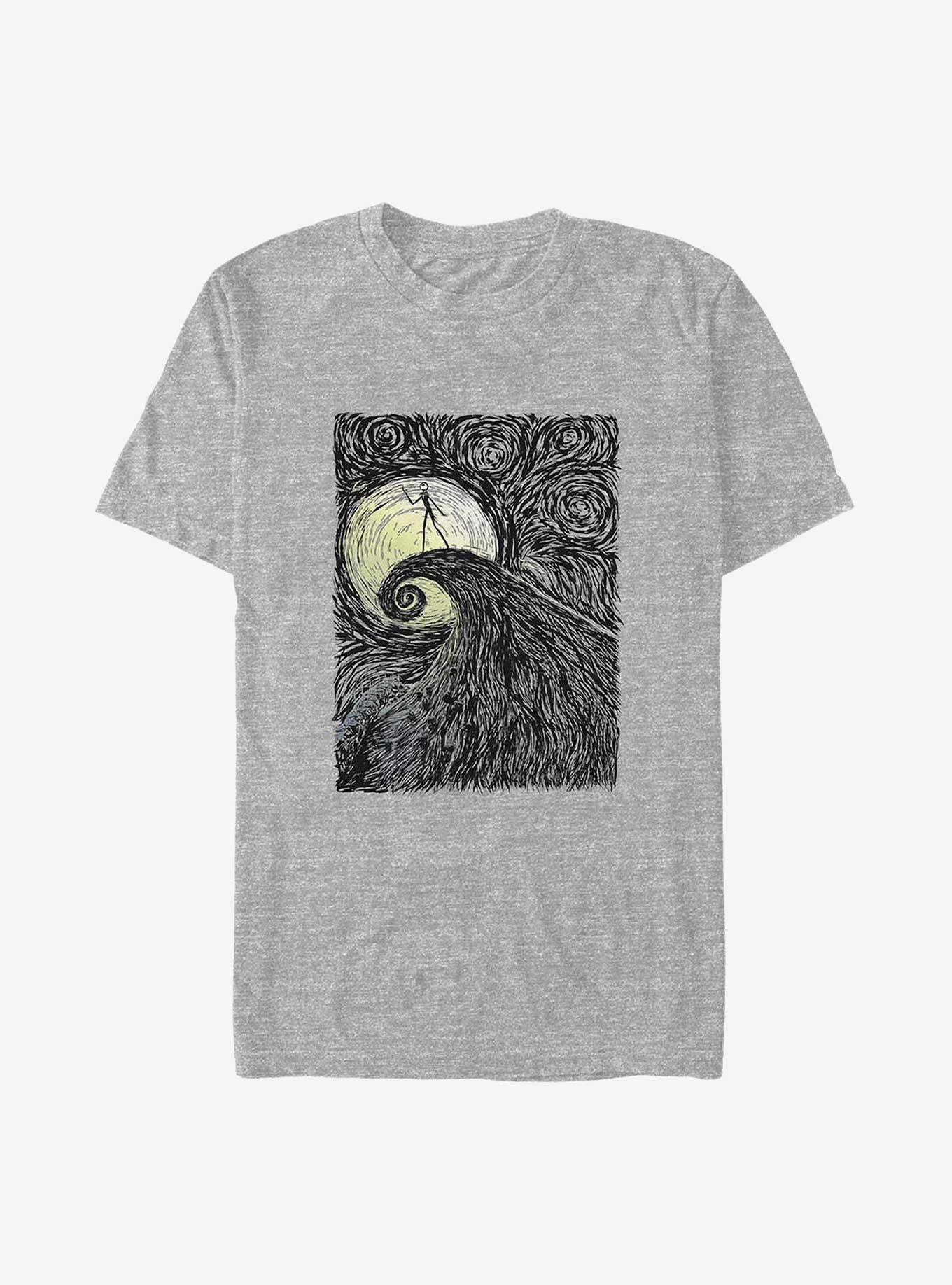 Disney The Nightmare Before Christmas Spiral Hill Poster Big Tall T-Shirt Poster | Streetwear Vibe | Top Pick For Fans