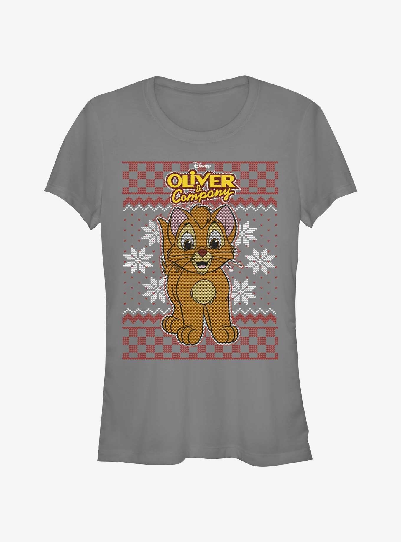 Disney Oliver Company Oliver Ugly Christmas Girls T-Shirt T-Shirt | High-Quality Print | Perfect For Daily Wear