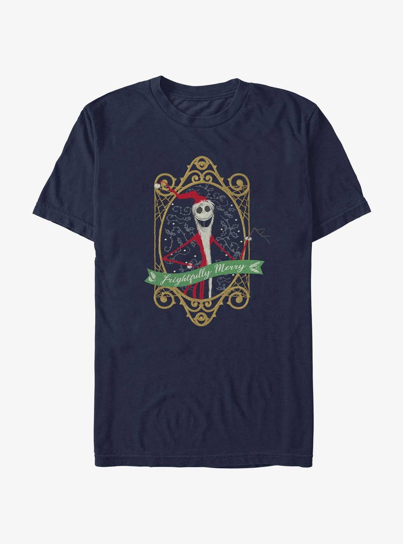 Disney The Nightmare Before Christmas Frightfully Merry Jack T-shirt | Trendy Graphic Tee | Casual Unisex T-shirt