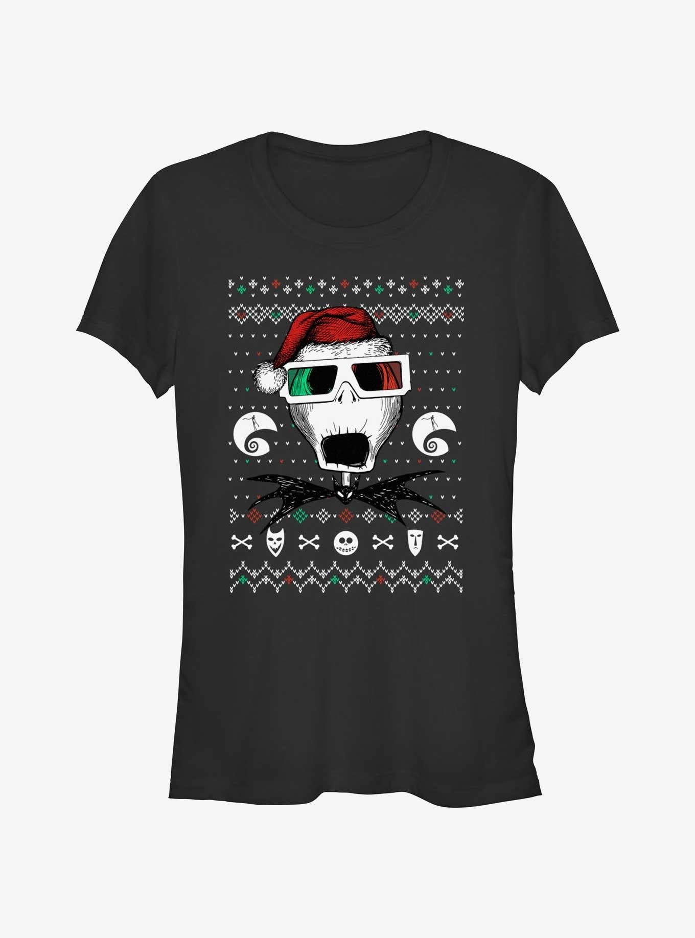 Disney The Nightmare Before Christmas Ugly Holiday Jack Holiday Vision Girls T-Shirt T-Shirt | Exclusive Edition | Great Gift Idea