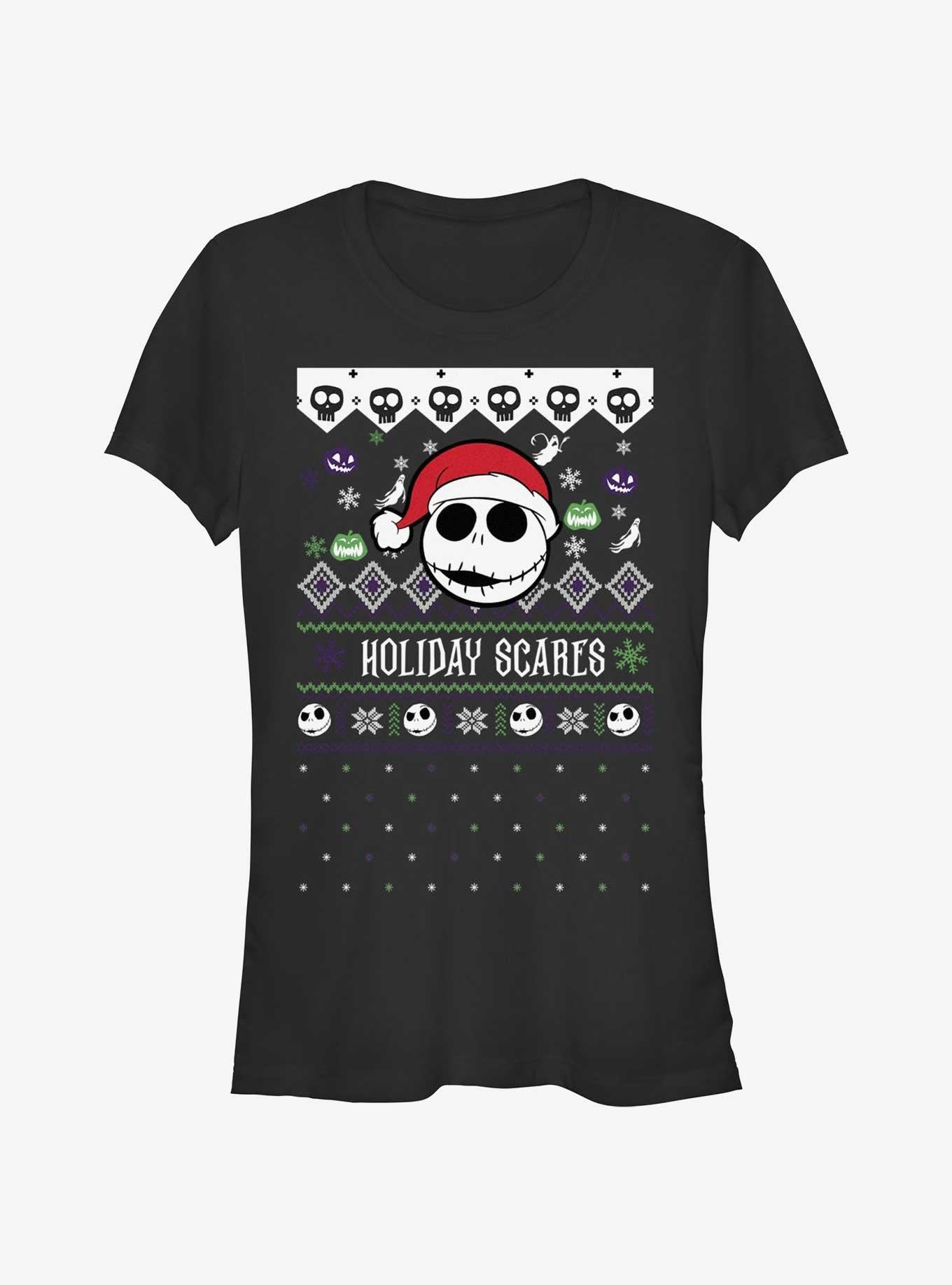 Disney The Nightmare Before Christmas Ugly Holiday Jack Snowfall Girls T-Shirt T-Shirt | Viral Style | Must-Have Style