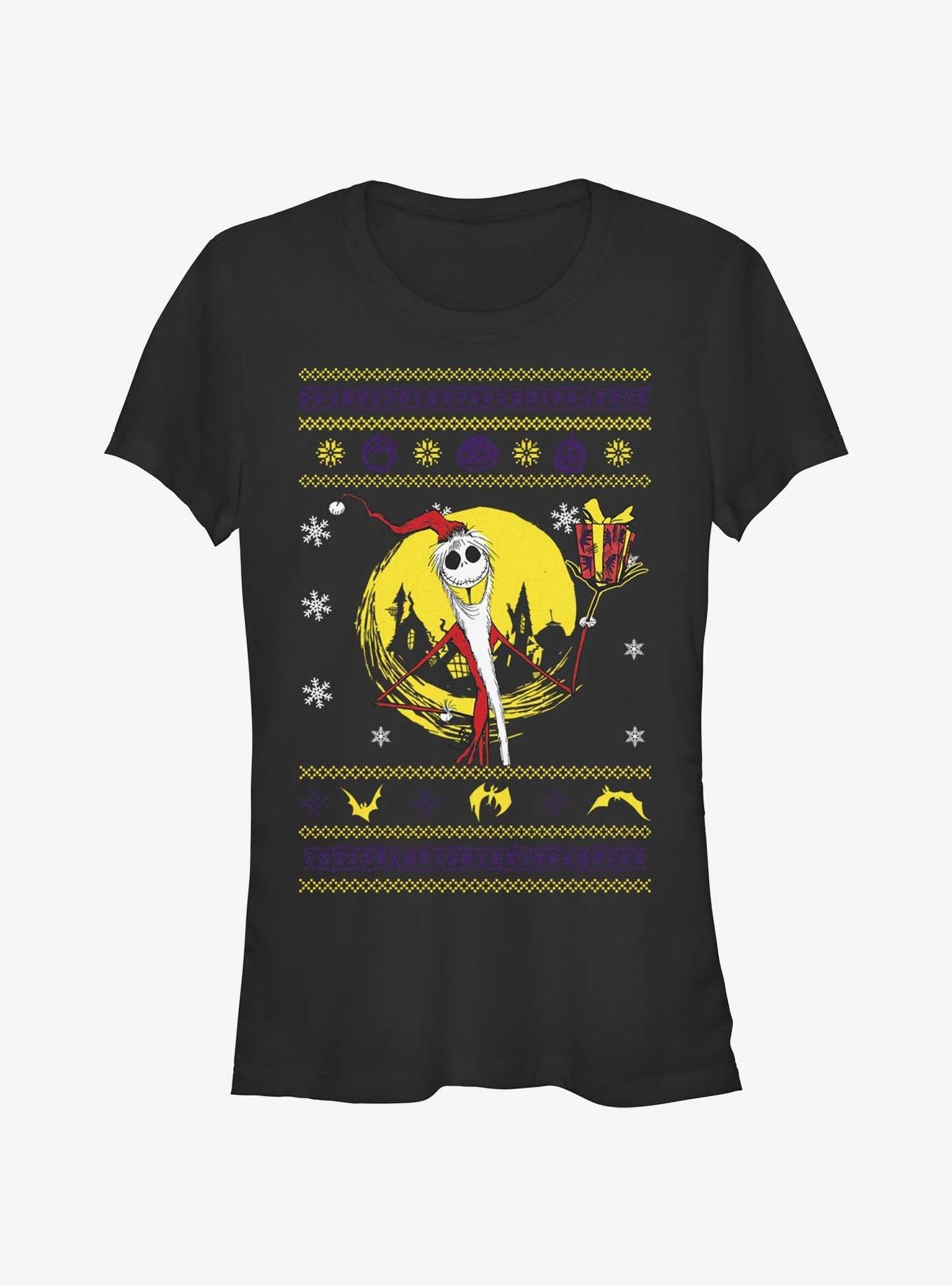 Disney The Nightmare Before Christmas Jack Ugly Holidays Style Girls T-Shirt T-Shirt | Viral Style | Trending Now