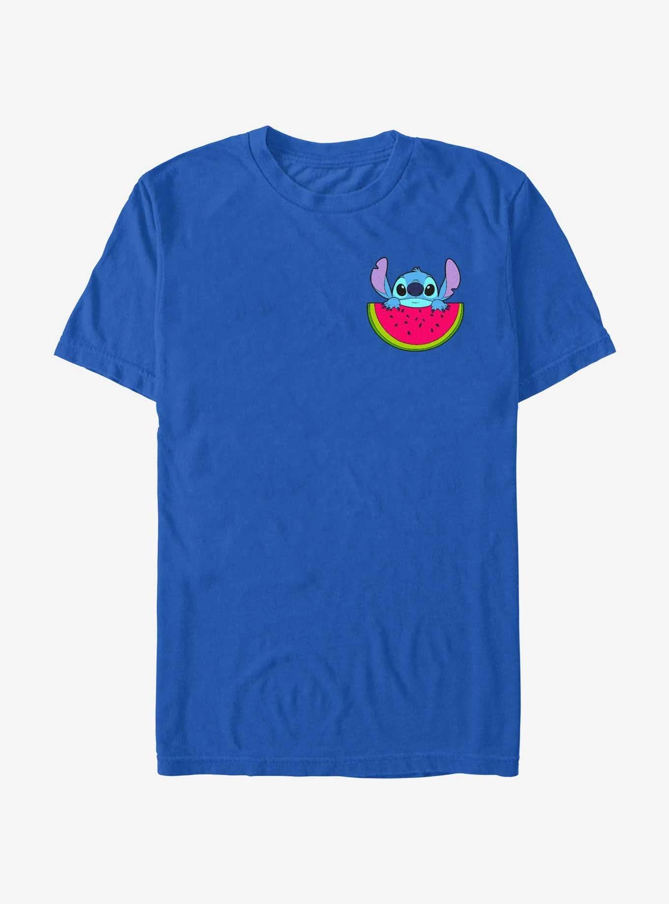 Disney Lilo Stitch Watermelon Pocket T-Shirt T-Shirt | Best-Selling Artwork | Perfect For Daily Wear