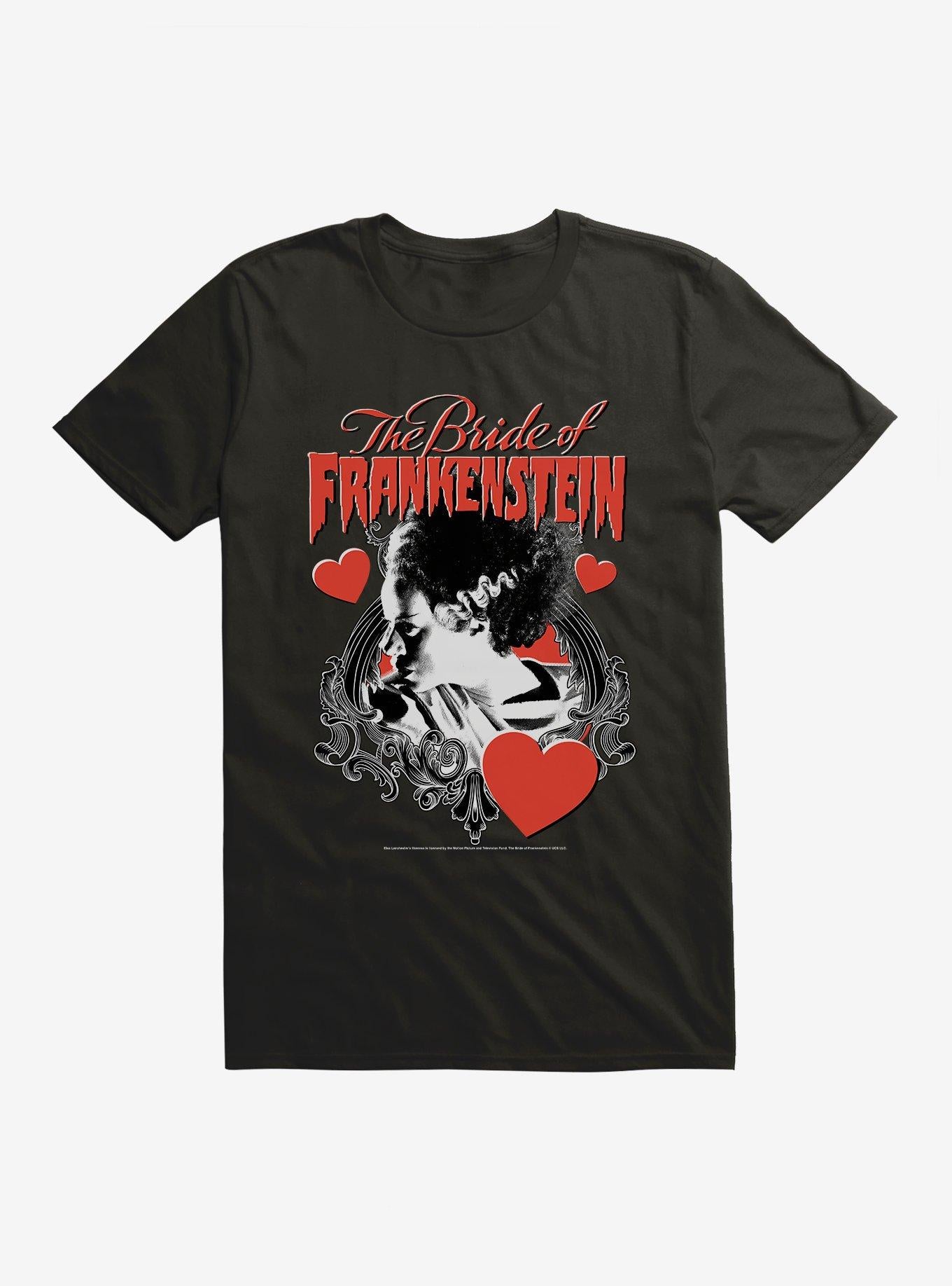 The Bride Of Frankenstein Bride With Hearts T-Shirt