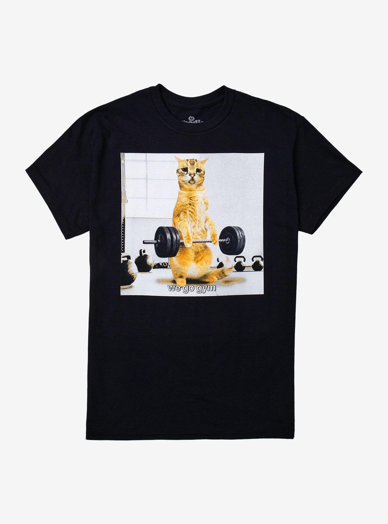 We Go Gym Cat T-Shirt By Goodie Two Sleeves