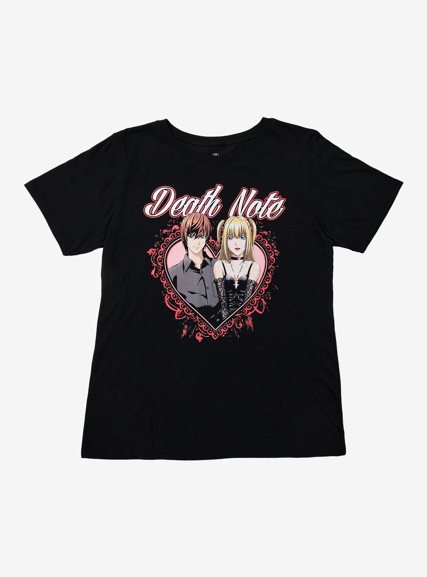 Death Note Misa & Light Heart Filigree Boyfriend Fit Girls T-Shirt
