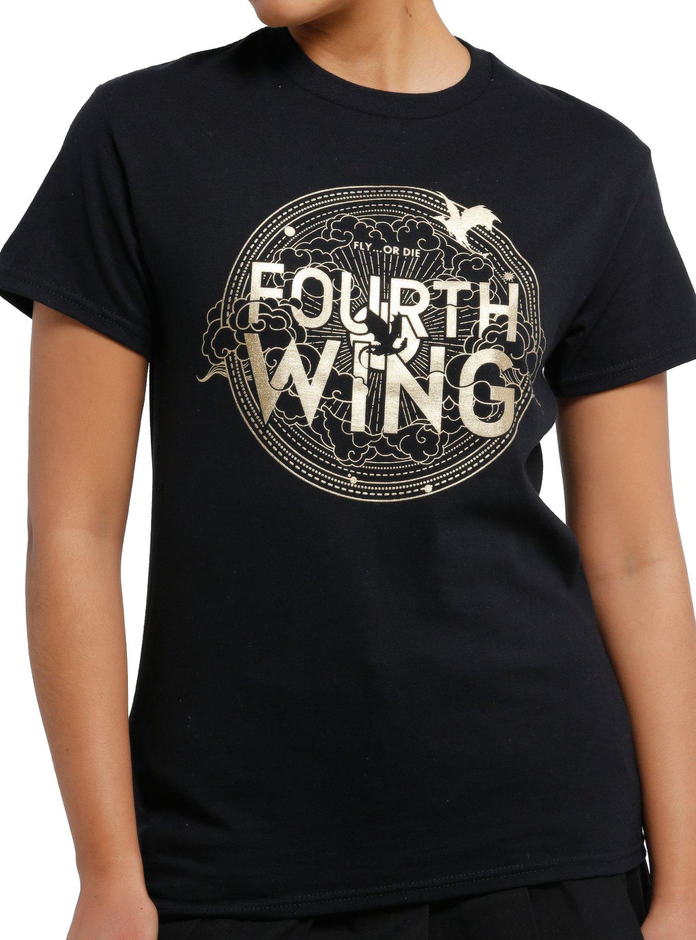 Fourth Wing Metallic Logo Boyfriend Fit Girls T-Shirt