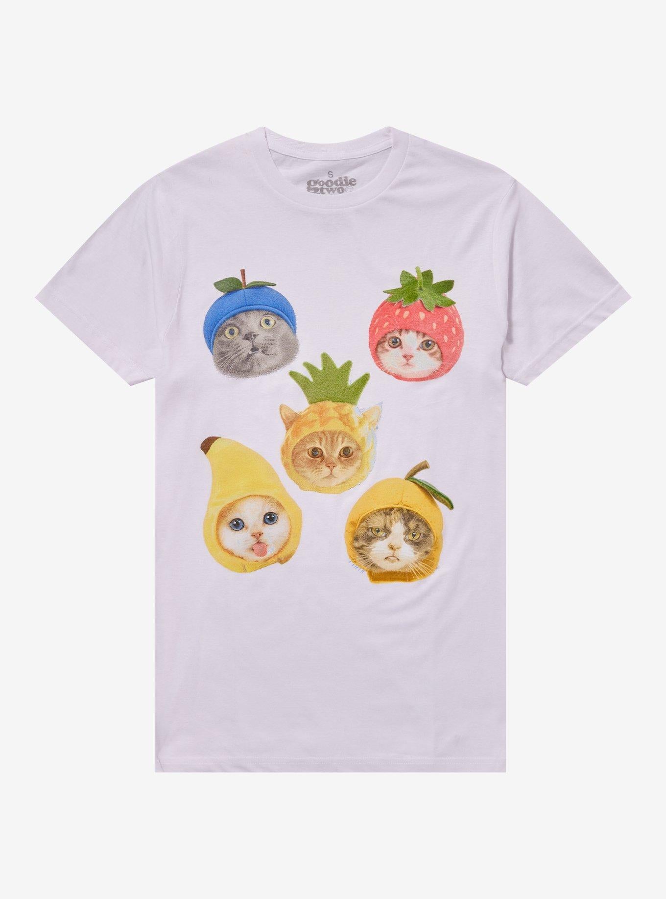 Cats With Fruit Hats T-Shirt By Goodie Two Sleeves