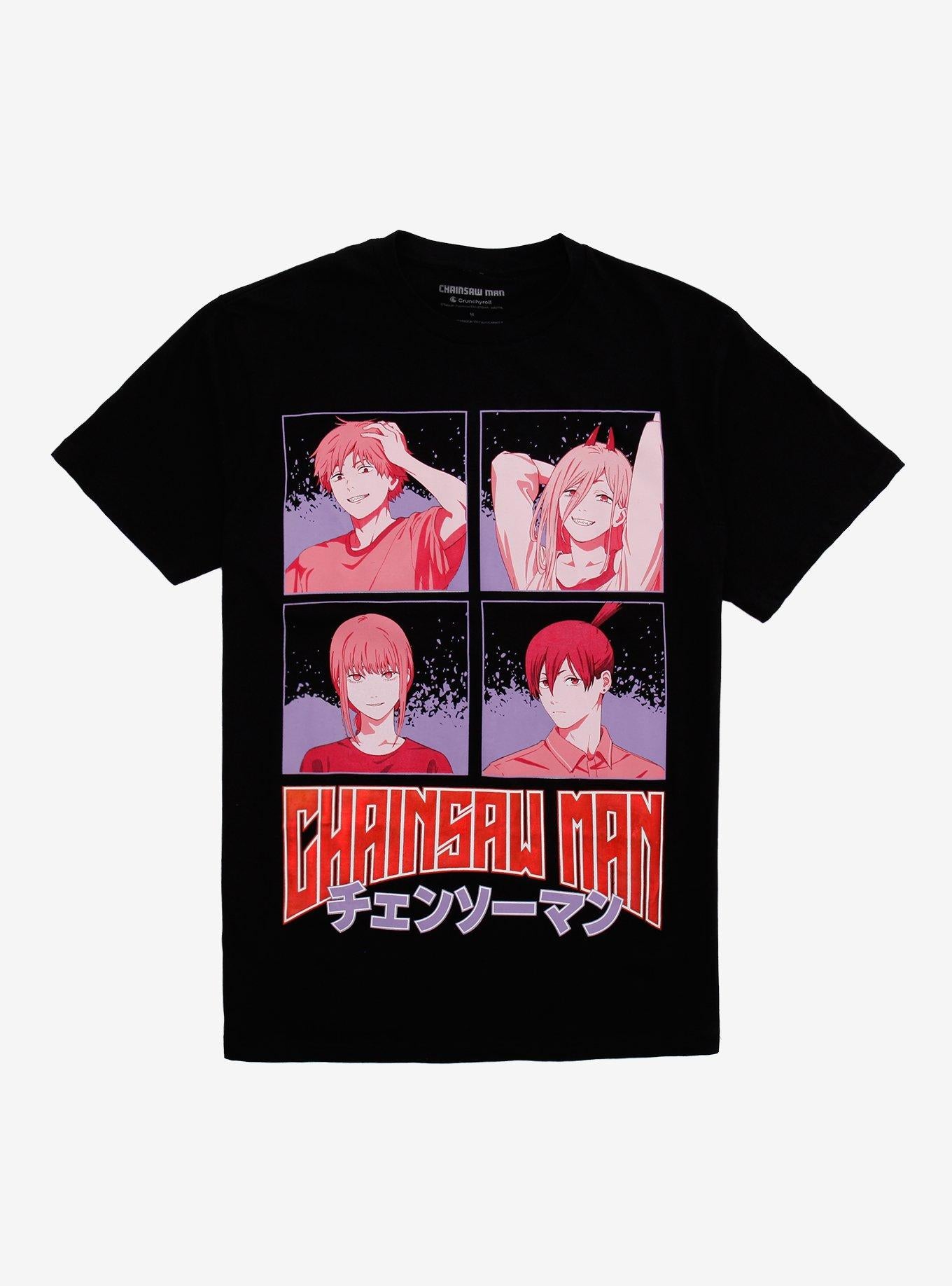 Chainsaw Man Tonal Group Grid Foil Girls T-Shirt