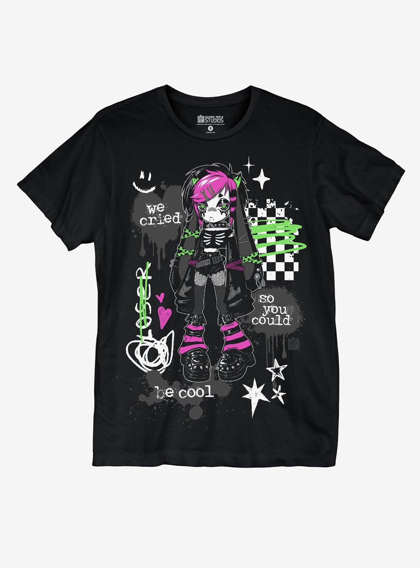 Crying Emo Girls T-Shirt By Square Apple Studios