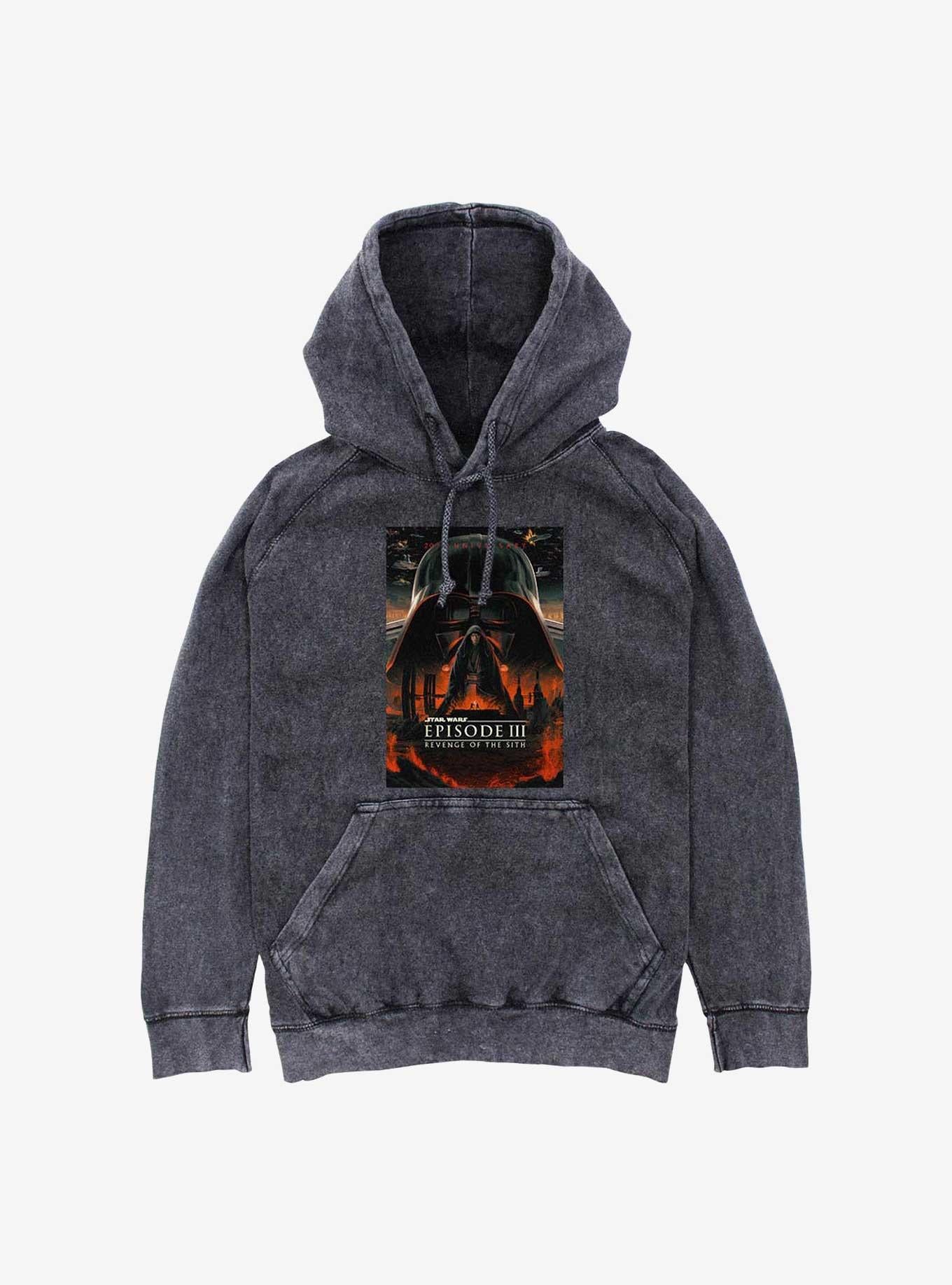 Star Wars Episode III: Revenge Of The Sith 20th Anniversary Poster Mineral Wash Hoodie