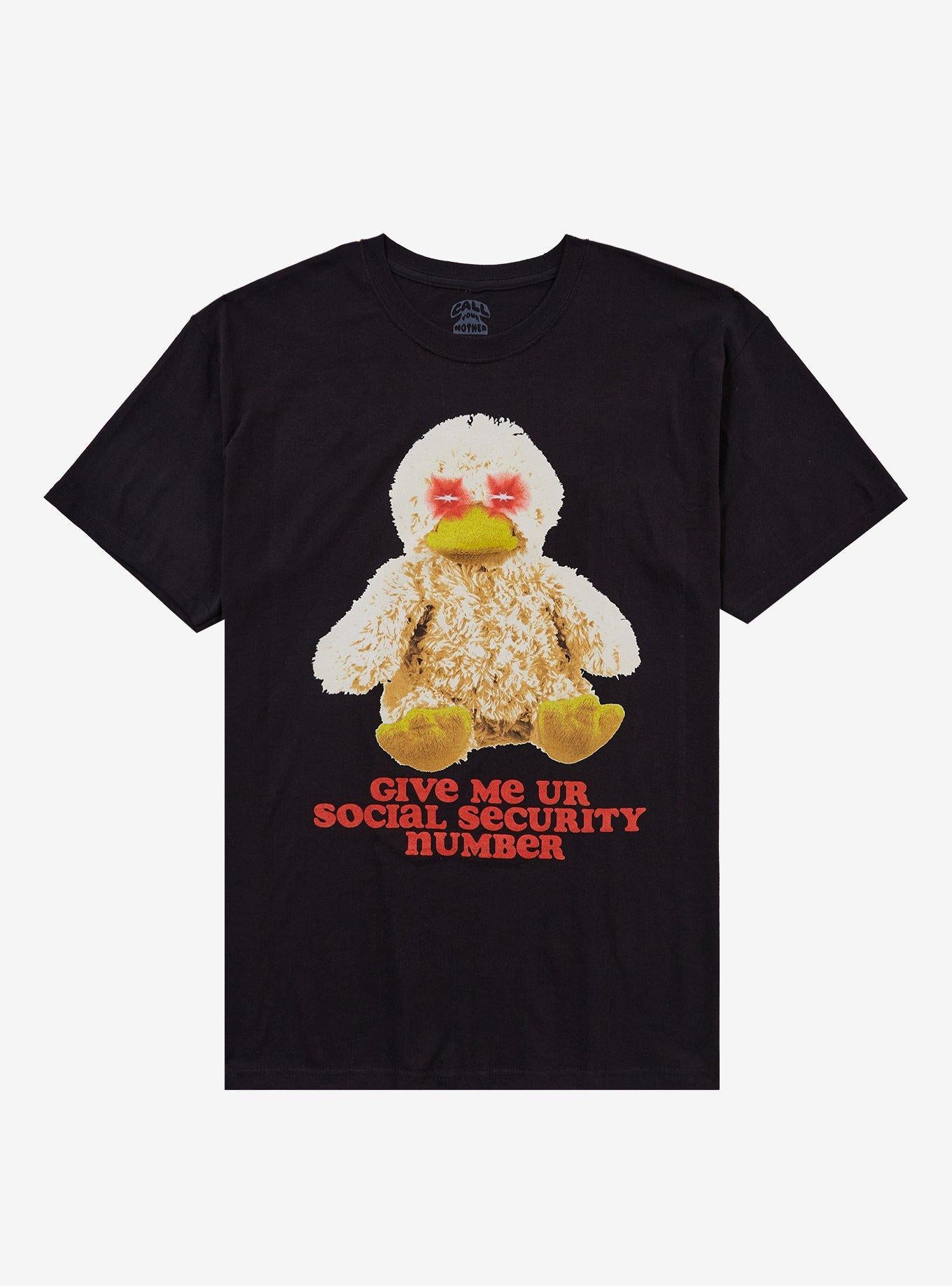 Duck Plush Social Security Number T-Shirt By Call Your Mother