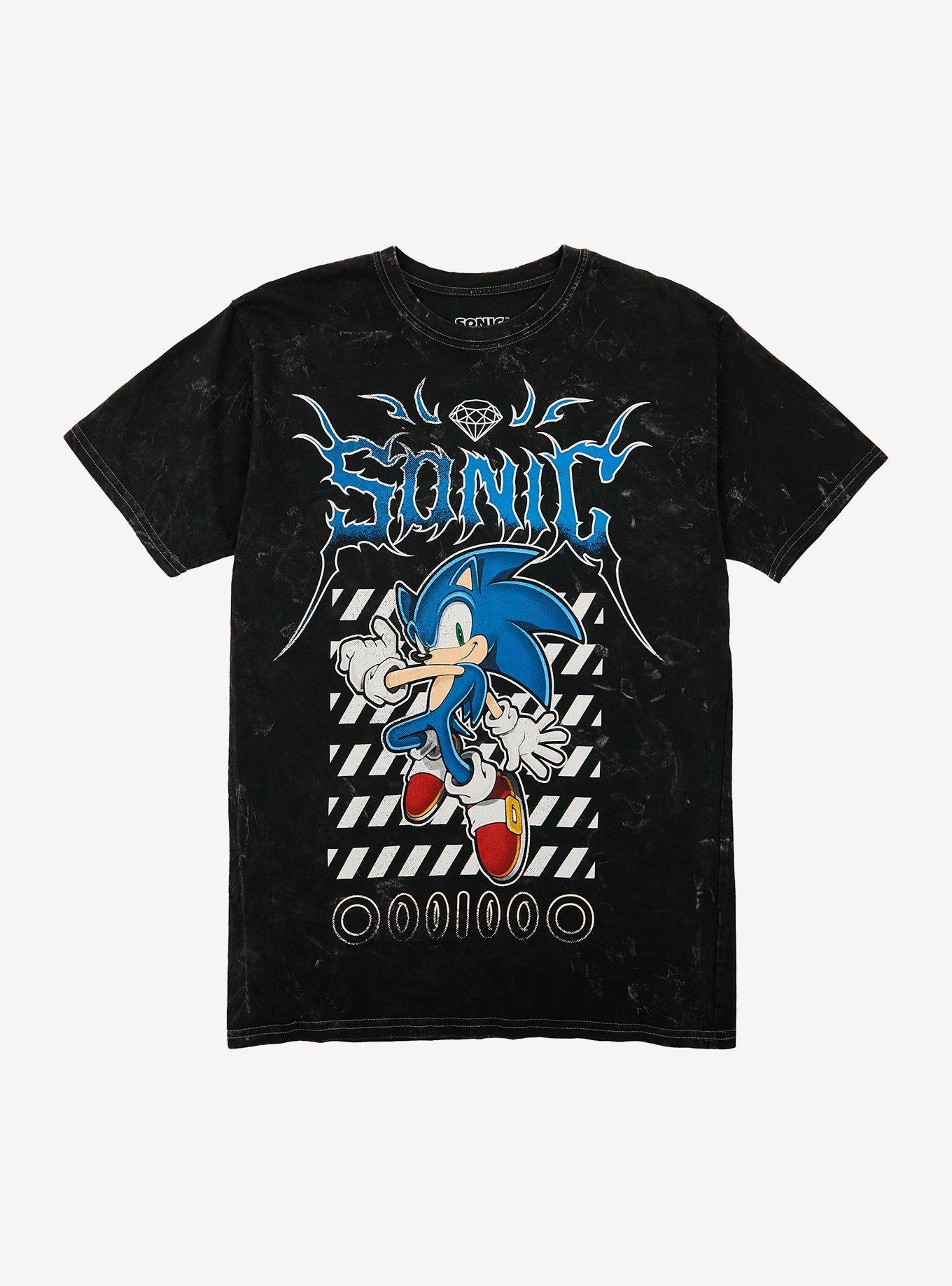 Sonic The Hedgehog Stripe Metal Dark Wash T-Shirt