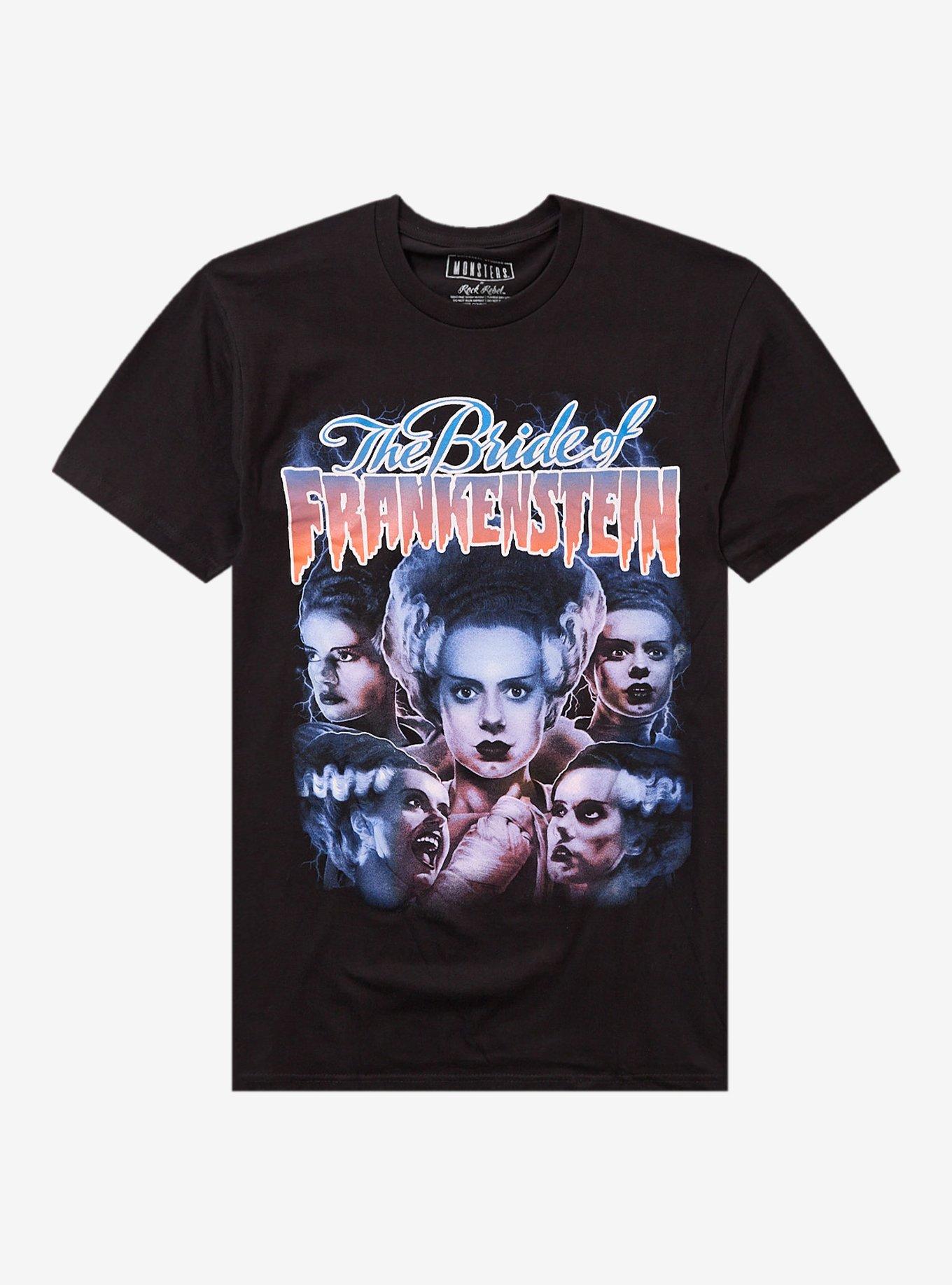 Rock Rebel Universal Monsters The Bride Of Frankenstein Collage T-Shirt