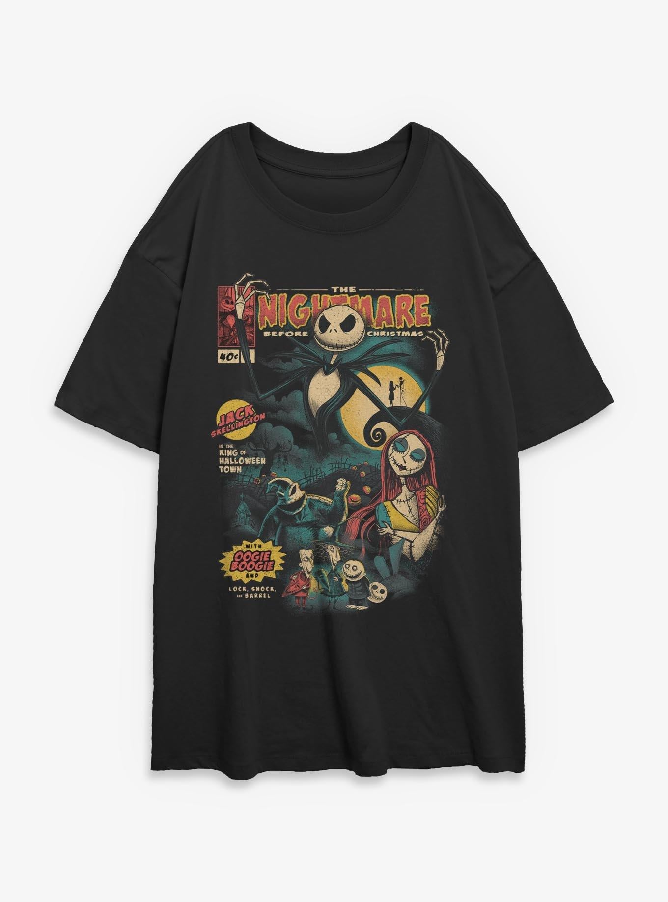 Disney The Nightmare Before Christmas Comic Cover Girls Oversized T-Shirt T-Shirt | High-Quality Print | Top Pick For Fans