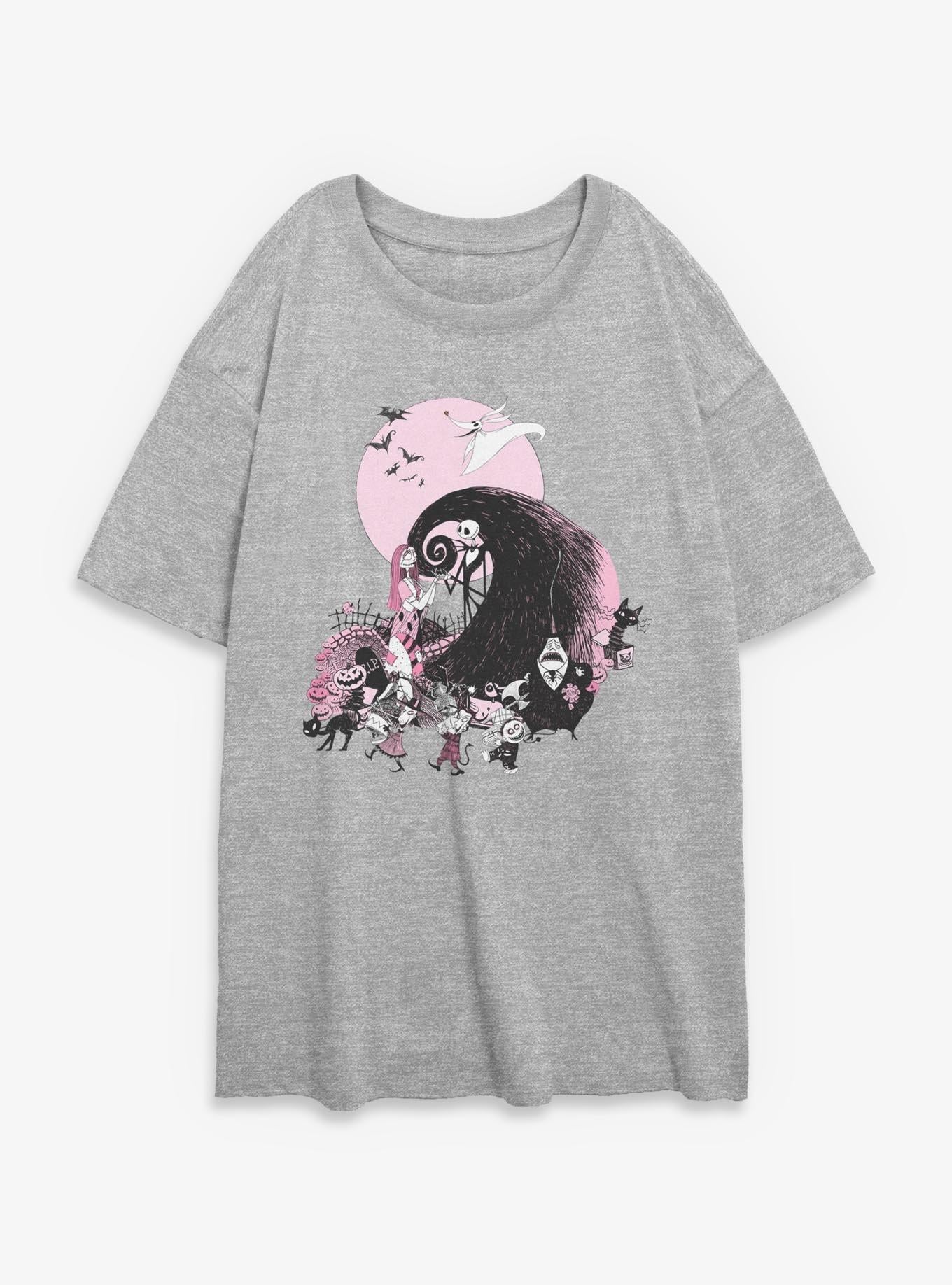 Disney The Nightmare Before Christmas Classic Scene Group Girls Oversized T-Shirt T-Shirt | Viral Style | Top Pick For Fans