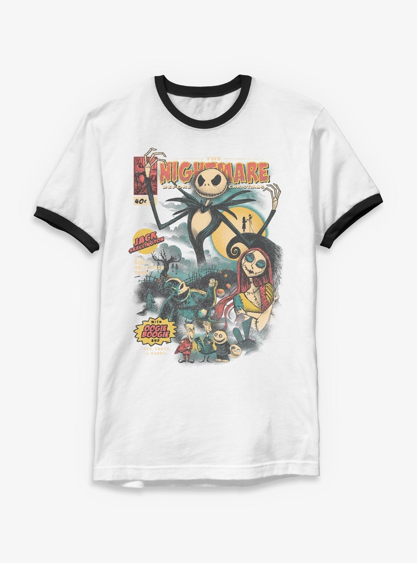 Disney The Nightmare Before Christmas Comic Cover Ringer T-Shirt T-Shirt | Aesthetic Graphic | Trending Now