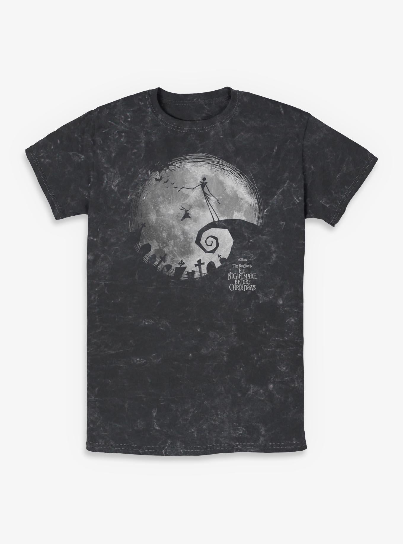 Disney The Nightmare Before Christmas The Nightmare Moon Mineral Wash T-Shirt T-Shirt | Aesthetic Graphic | Great Gift Idea