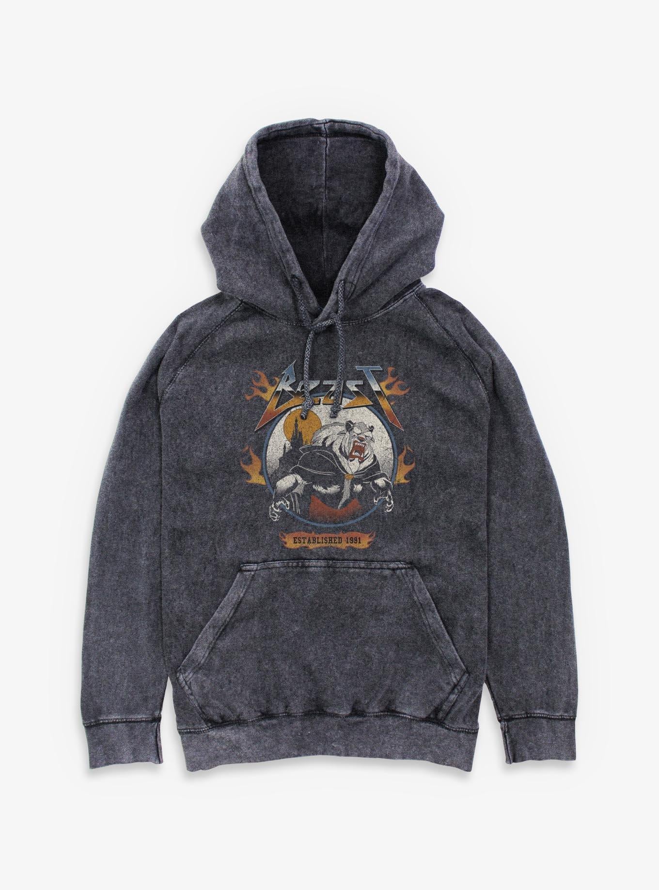 Disney Beauty and the Beast Metal Beast Established 1991 Mineral Wash Hoodie