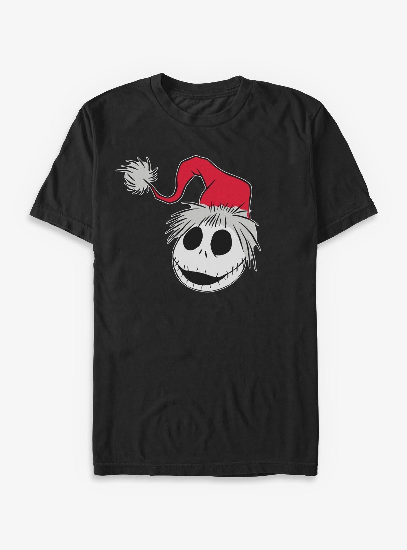 Disney The Nightmare Before Christmas Jack Santa Hat T-shirt | Trendy Graphic Tee | Casual Unisex T-shirt