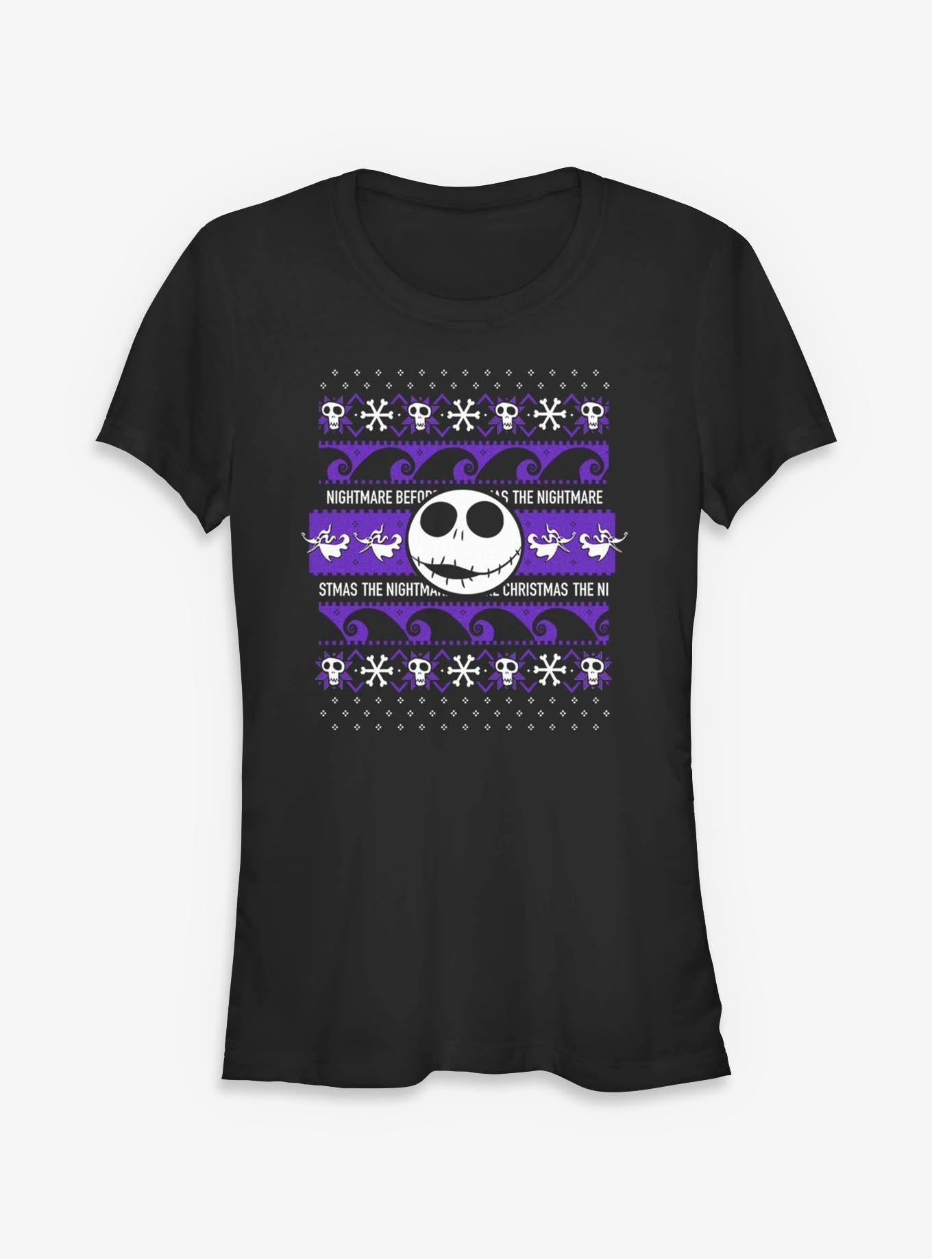 Disney The Nightmare Before Christmas Jack Ugly Sweater Girls T-Shirt T-Shirt | Exclusive Edition | Must-Have Style