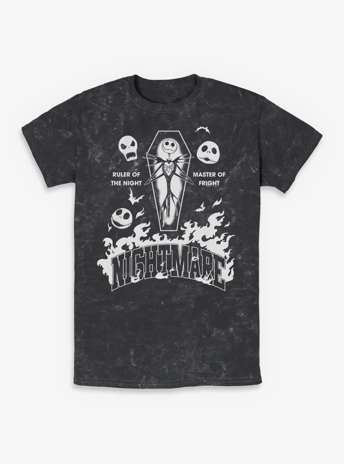 Disney The Nightmare Before Christmas Jack Ruler Of The Night Mineral Wash T-Shirt T-Shirt | High-Quality Print | Perfect For Daily Wear