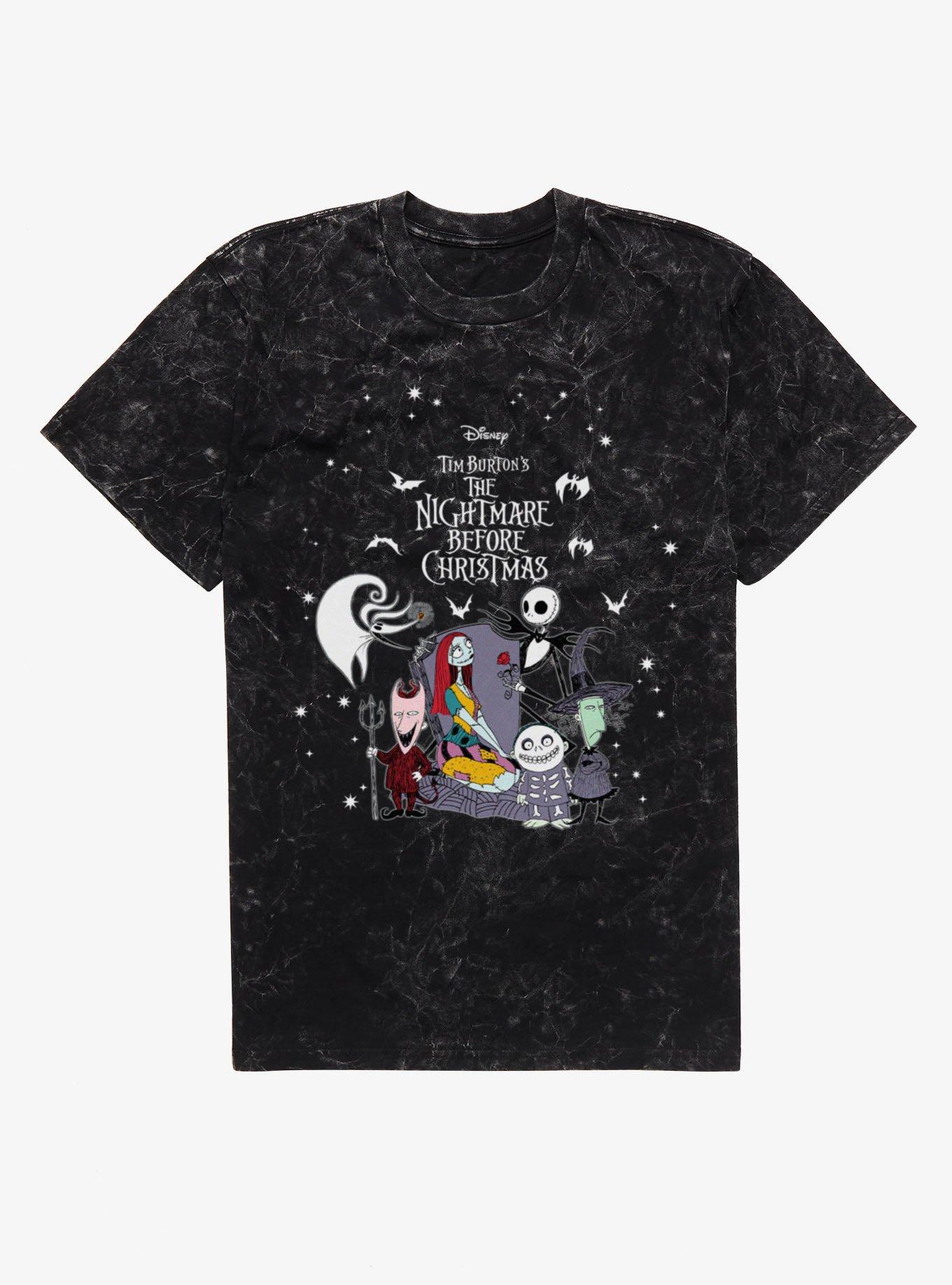 Disney The Nightmare Before Christmas Stars Mineral Wash T-Shirt Hot Topic Exclusive T-Shirt | Aesthetic Graphic | High Demand Item