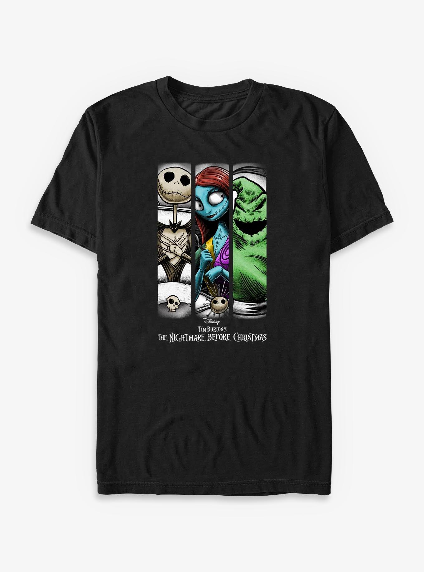 Disney The Nightmare Before Christmas Jack Sally Oogie Grid Stripes Big Tall T-Shirt T-Shirt | High-Quality Print | Trending Now